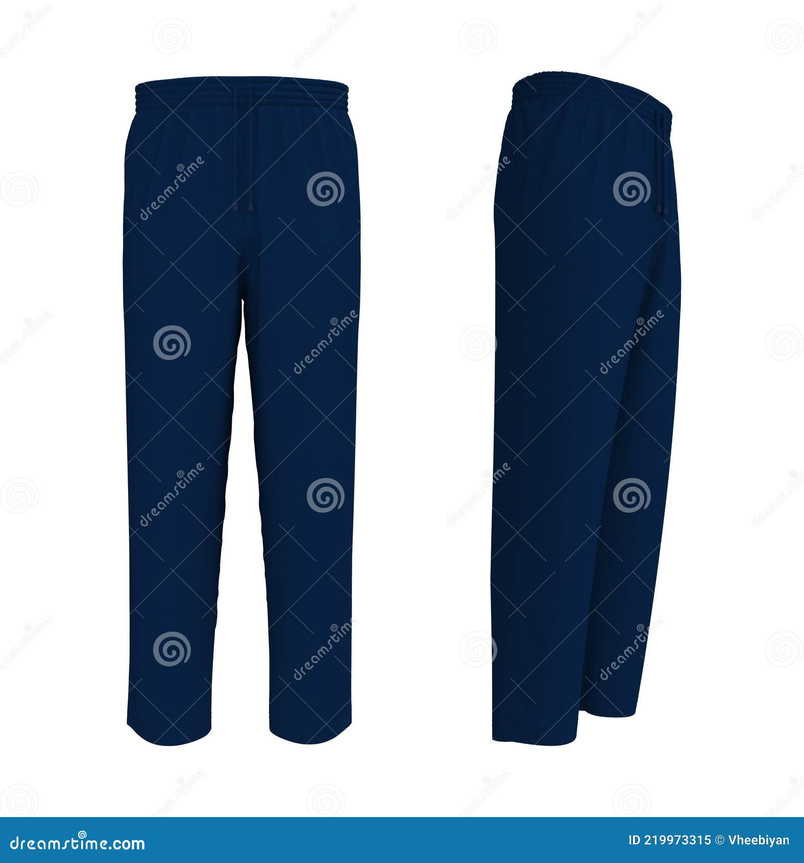 Blank Pants Mockup, Front and Side Views. Sweatpants Stock Illustration ...