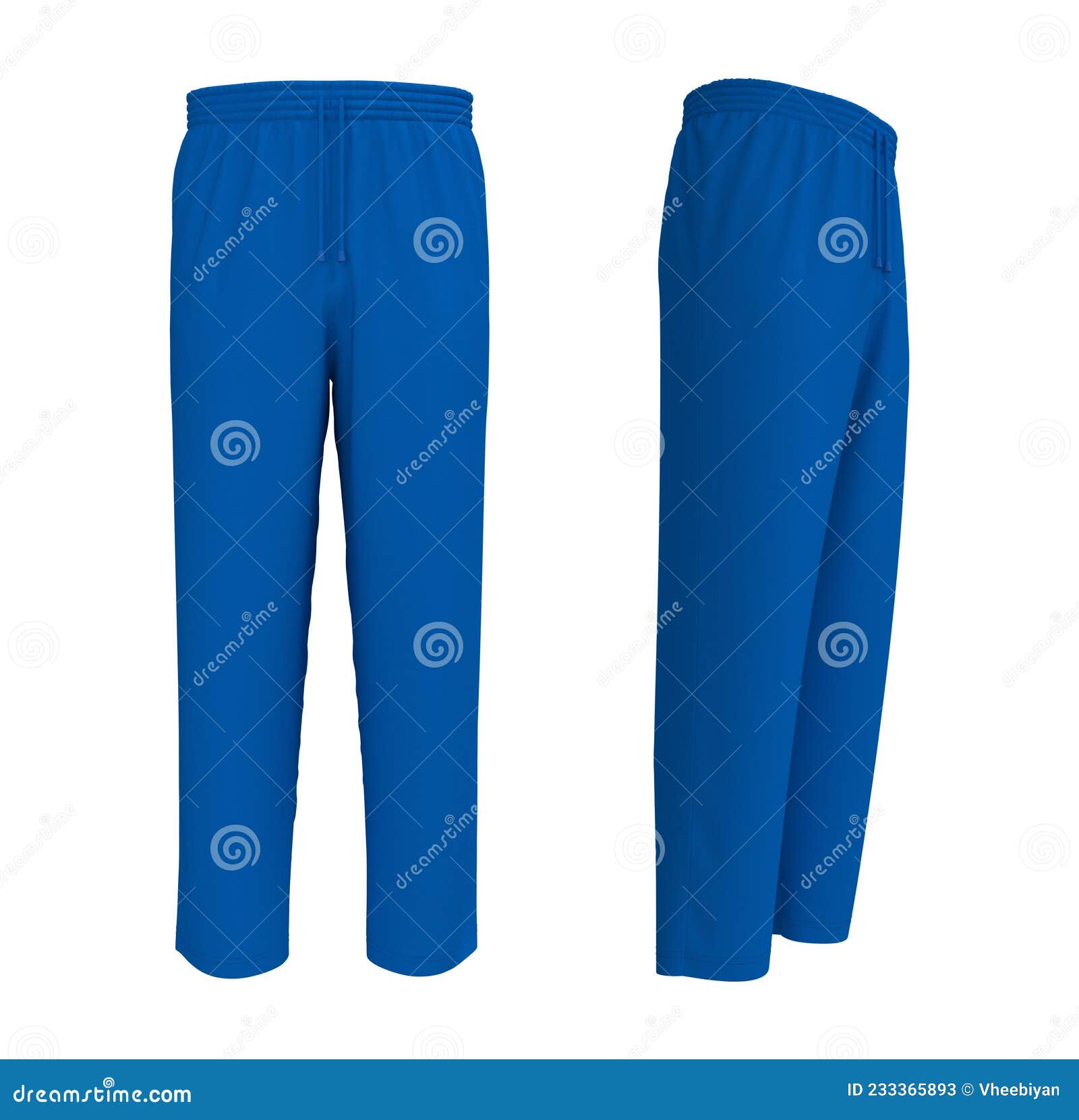 Blank Pants Mockup, Front and Side Views. Sweatpants Stock Illustration ...