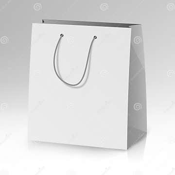 Blank Paper Bag Template Vector. Realistic Gift Bag Illustration Stock ...