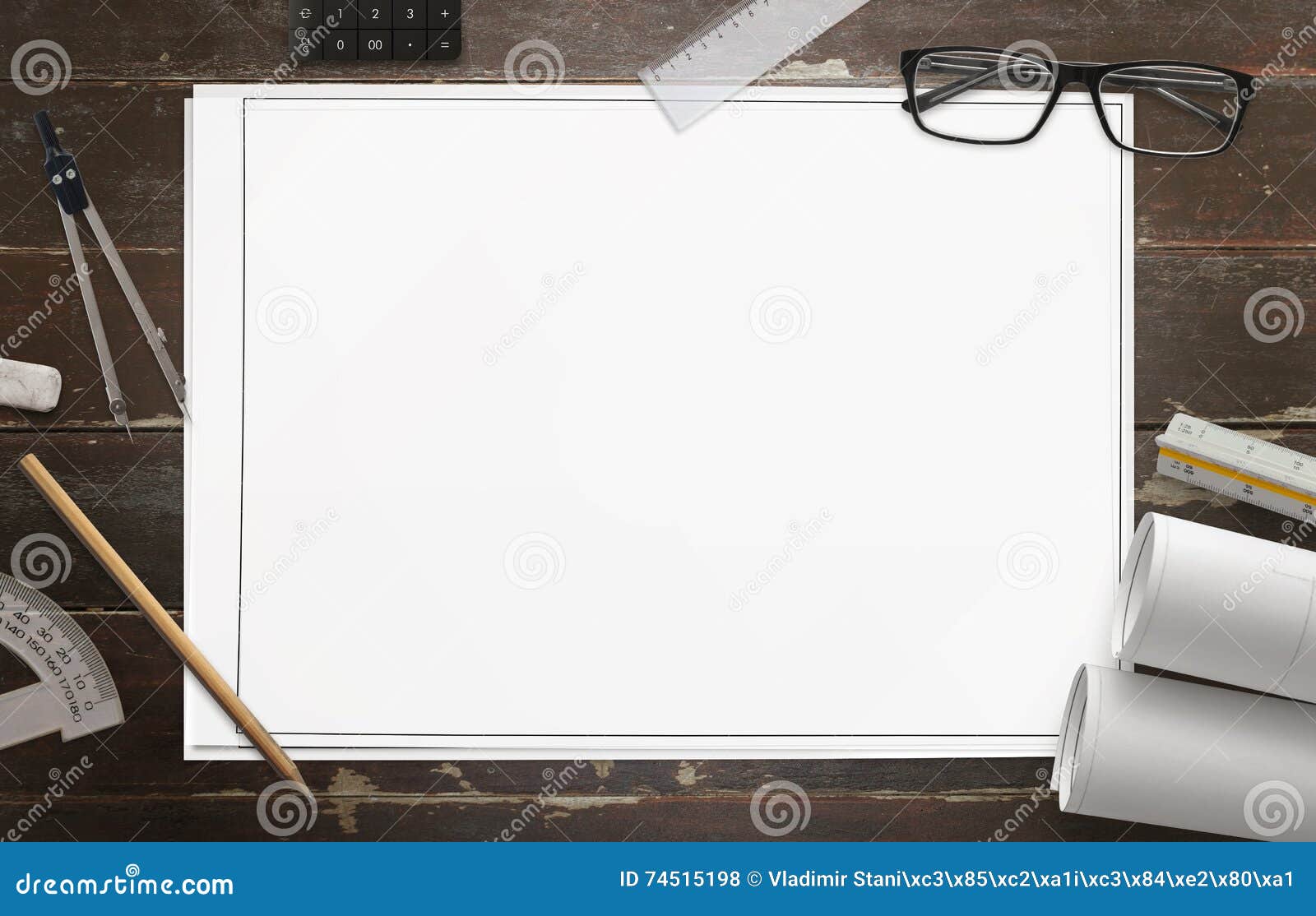 Blank Paper for Drawing the Construction Project Stock Photo - Image of  draw, divider: 74515198