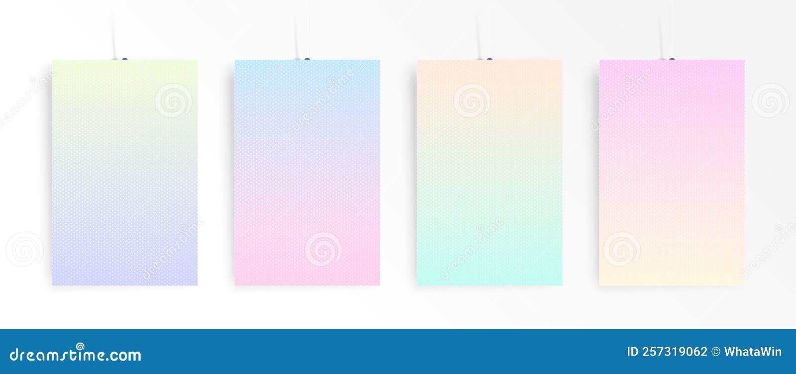 Blank Paper Vector Posters Template on White Wall Stock Vector