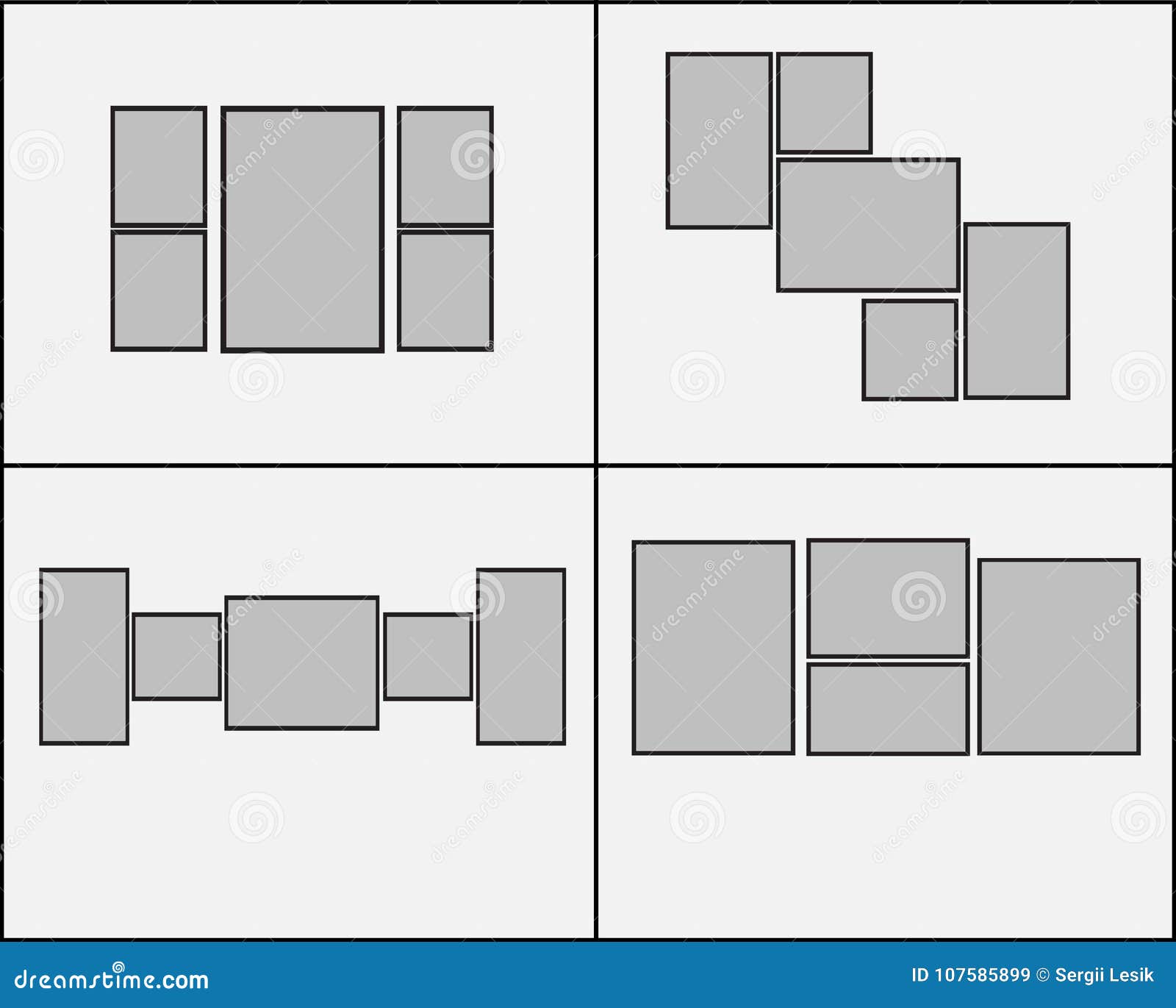 Blank Photo Frame Set On The Wall Design For Modern