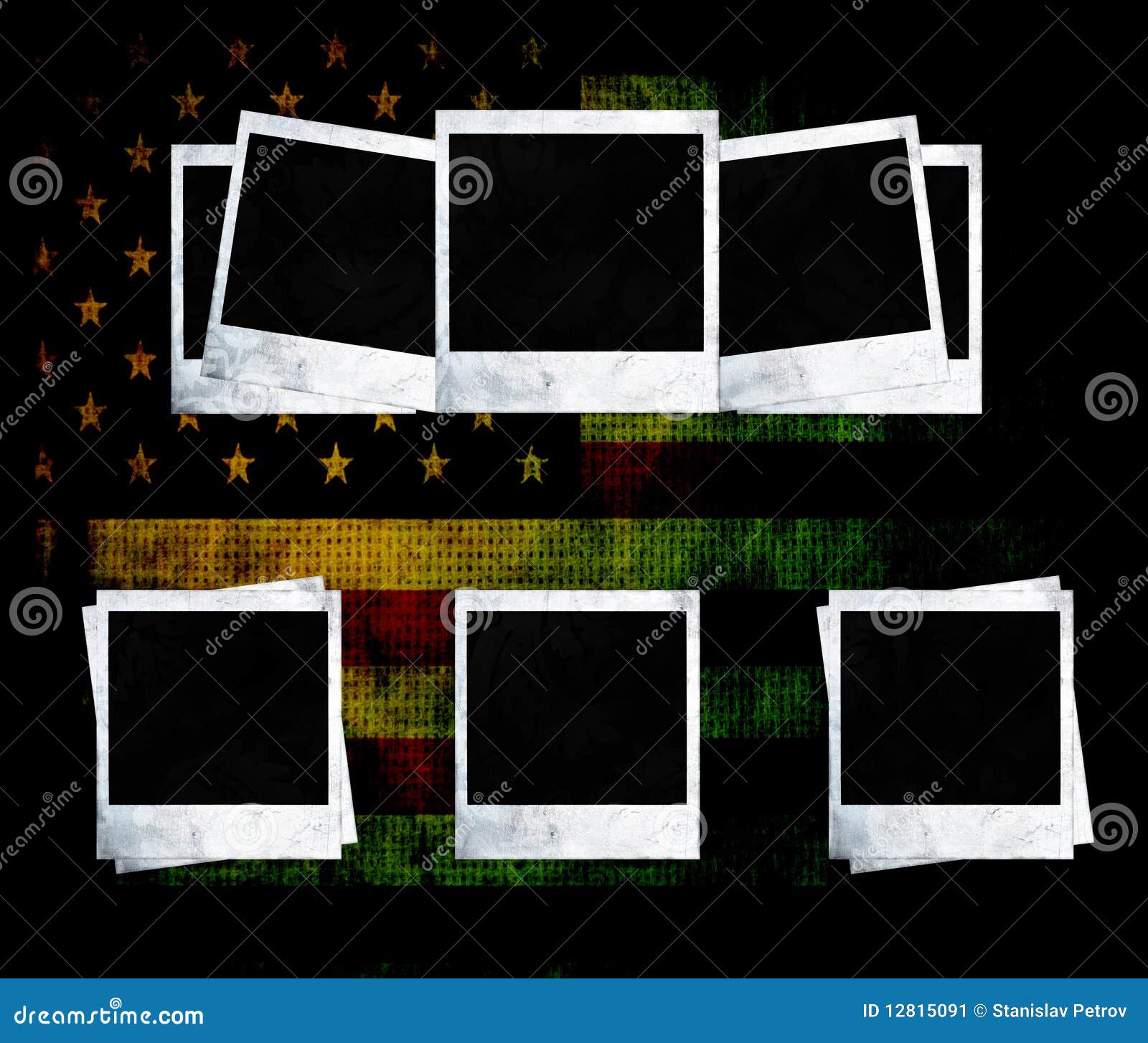 Blank Photo Frames on USA Flag Stock Illustration Illustration of