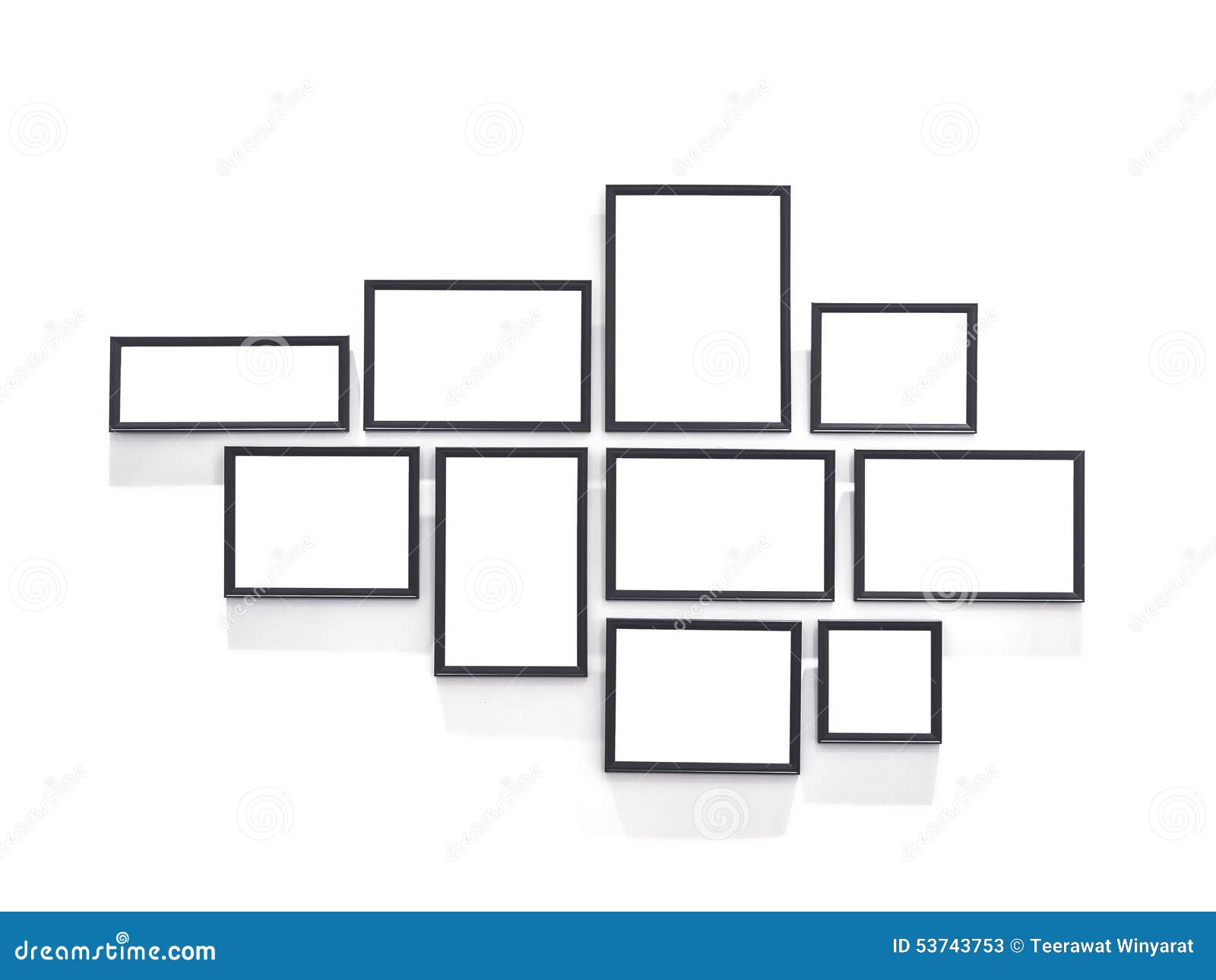 Blank Paper Frames On White Wall Stock Photo, Picture and Royalty Free  Image. Image 18324394.