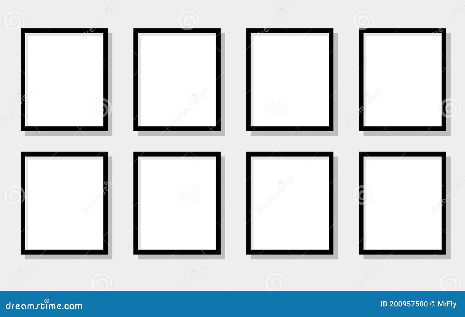 Eight Blank Picture Frames, Template, Vector Illustration Stock Vector Eight Blank Picture Frames, Template, Vector Illustration Stock Vector