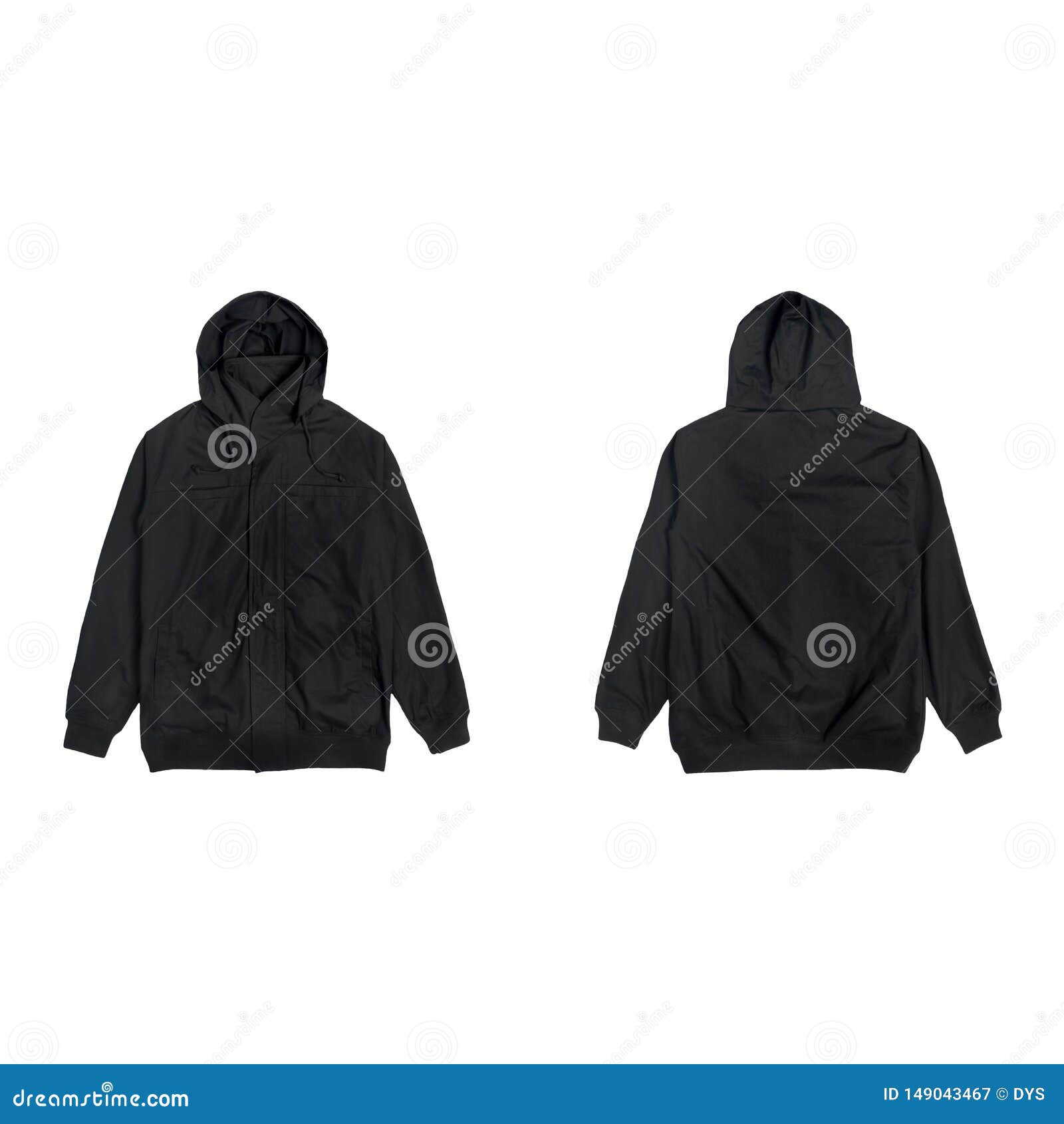 Download Blank Plain Bomber Jacket Hoodie Black Color Front And ...