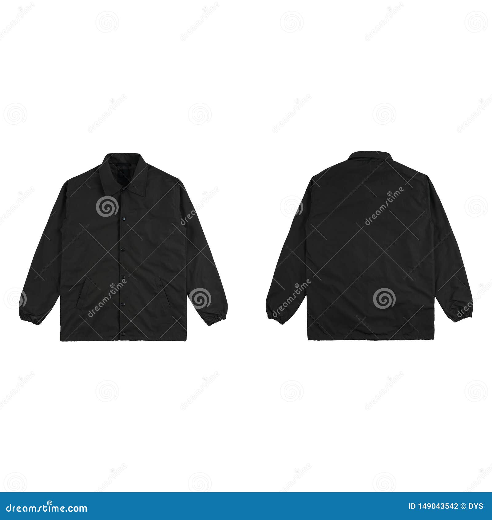 Blank Plain Windbreaker Jacket Green Color Front And Back Side View Isolated On White Background