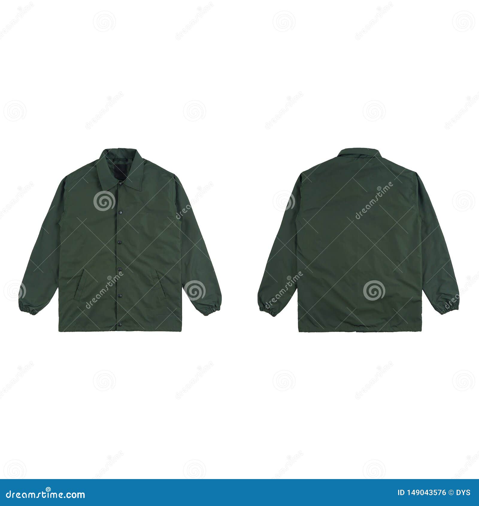 Download Blank Plain Windbreaker Jacket Green Color Front And Back ...