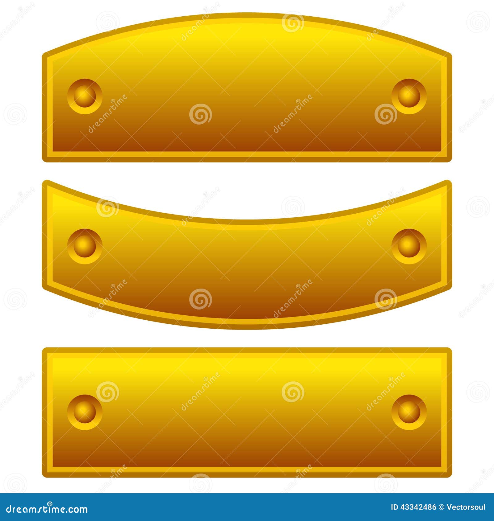 Blank plaques, signboards stock vector. Illustration of plaques 43342486