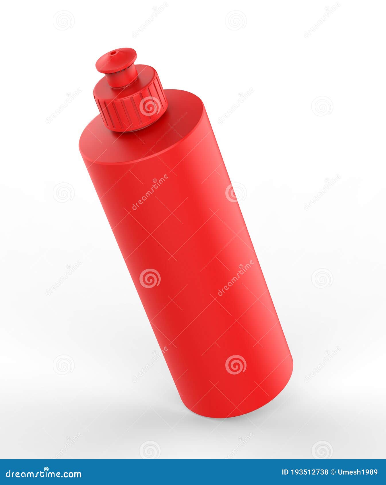 Download Blank Plastic Bottle With Push Pull Bottle Cap For Mock Up And Branding, 3d Render Illustration ...
