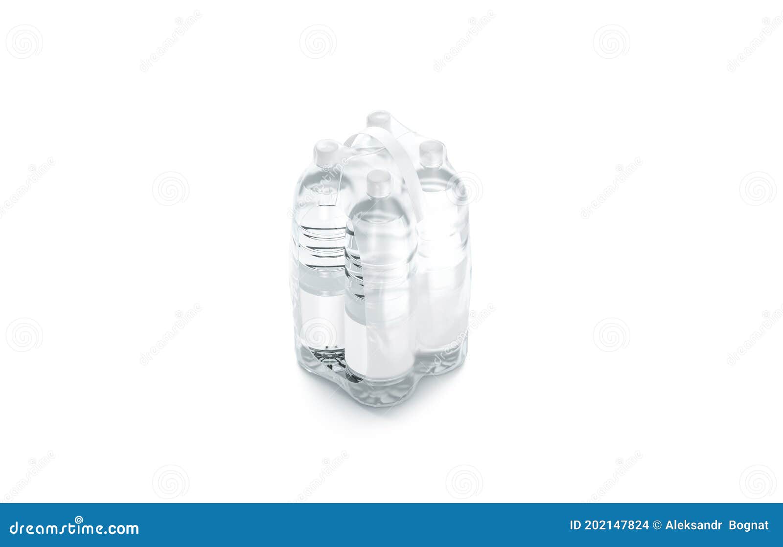 blank plastic bottle in transparent shrink wrap mock up 