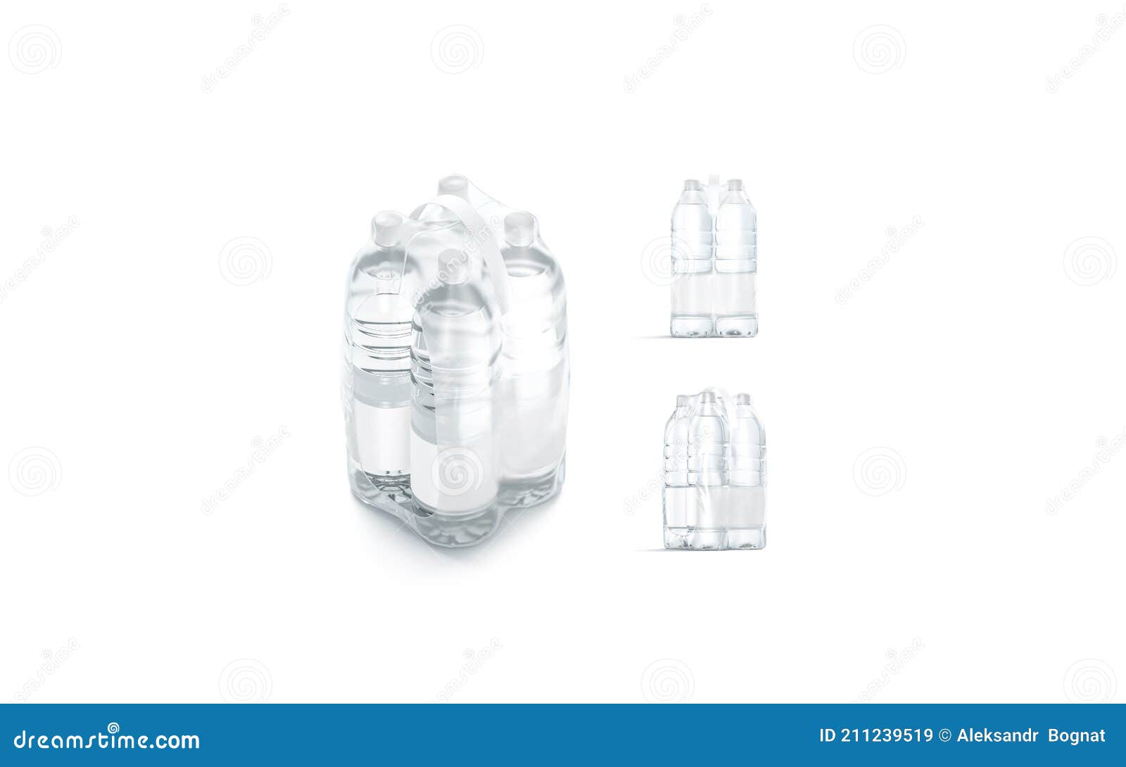 Download Blank Plastic Bottle In Transparent Shrink Wrap Mockup Different Views Stock Illustration Illustration Of Wrapping Wrap 211239519