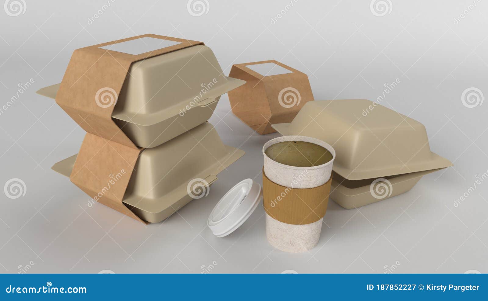 Download Blank Plastic Disposable Food Container Mockup Stock Illustration Illustration Of Render Togo 187852227