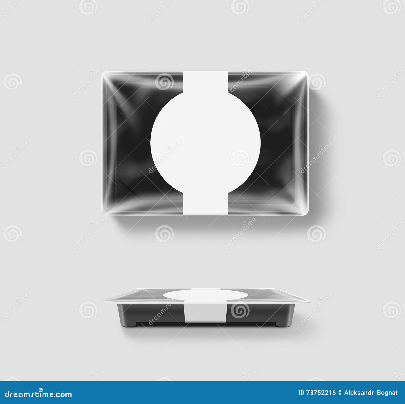Download Blank Plastic Disposable Food Container Mockup, Transparent Foil Lid Stock Illustration ...