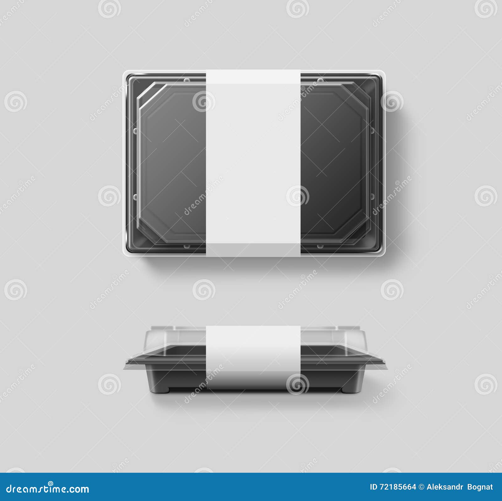 Download Blank Plastic Disposable Food Container Mockup Transparent Lid Isolated Stock Photo Image Of Black Container 72185664