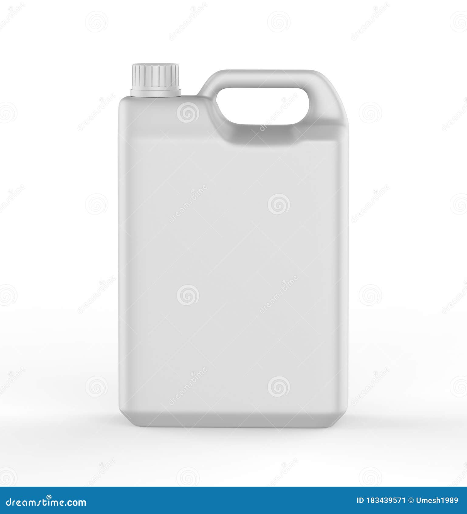 Download Blank Plastic JerryCan With Handle On White Background For Branding And Mock Up, 3d Illustration ...