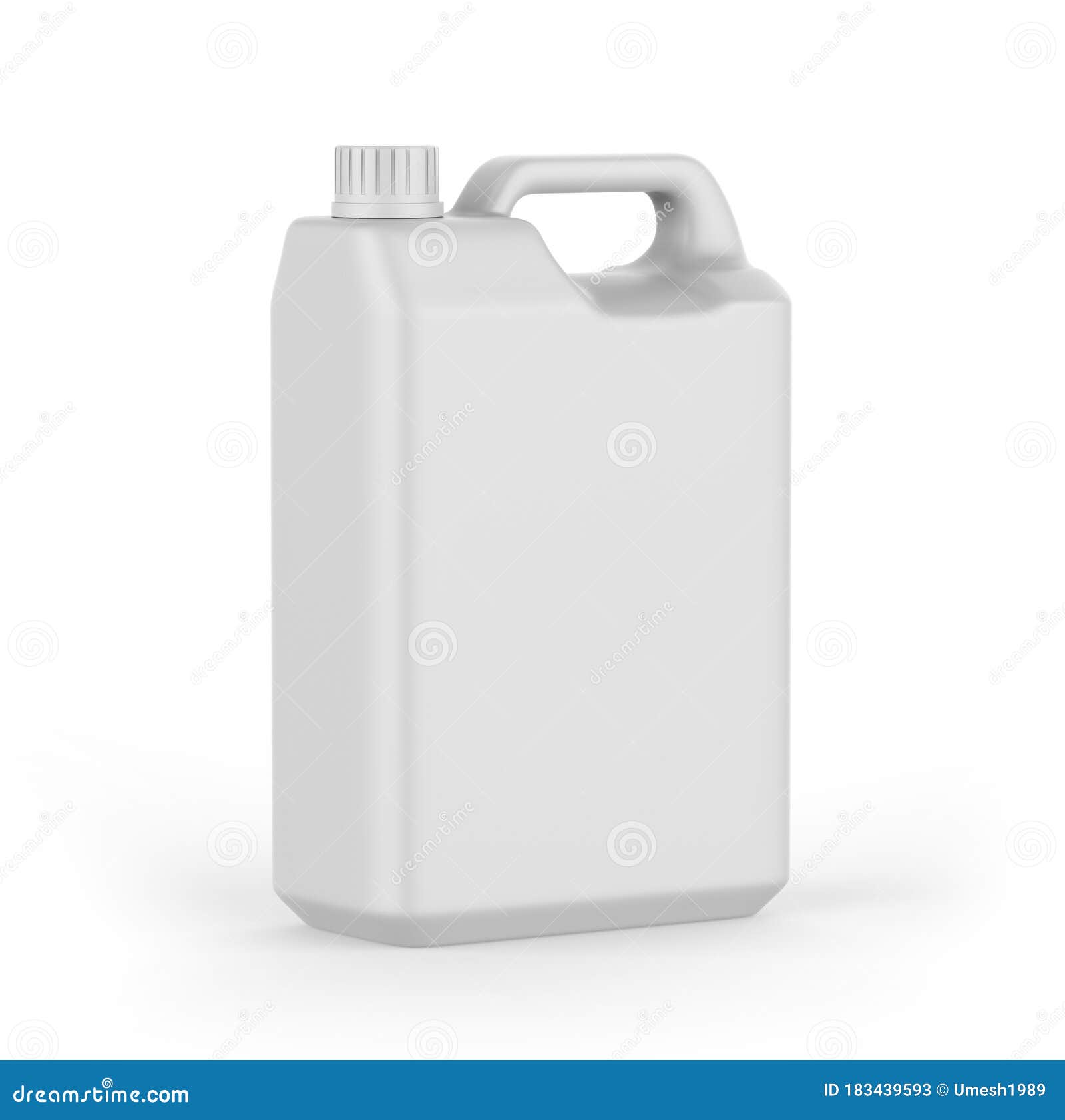 Blank Plastic JerryCan With Handle On White Background For