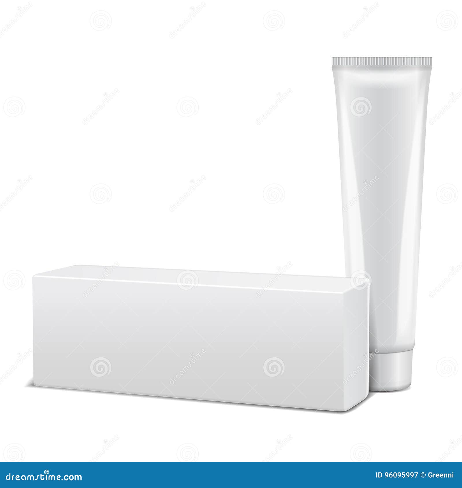 Download Blank Plastic Tube With White Box For Medicine Or Cosmetics Cream Gel Skin Care Toothpaste Packaging Mockup Stock Vector Illustration Of Medicine Glossy 96095997