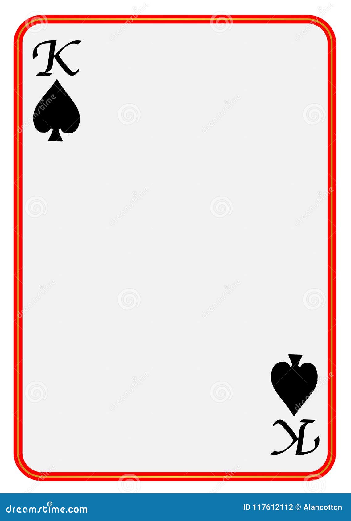 Blank Playing Card King Spades Stock Vector - Illustration of With Regard To Blank Playing Card Template
