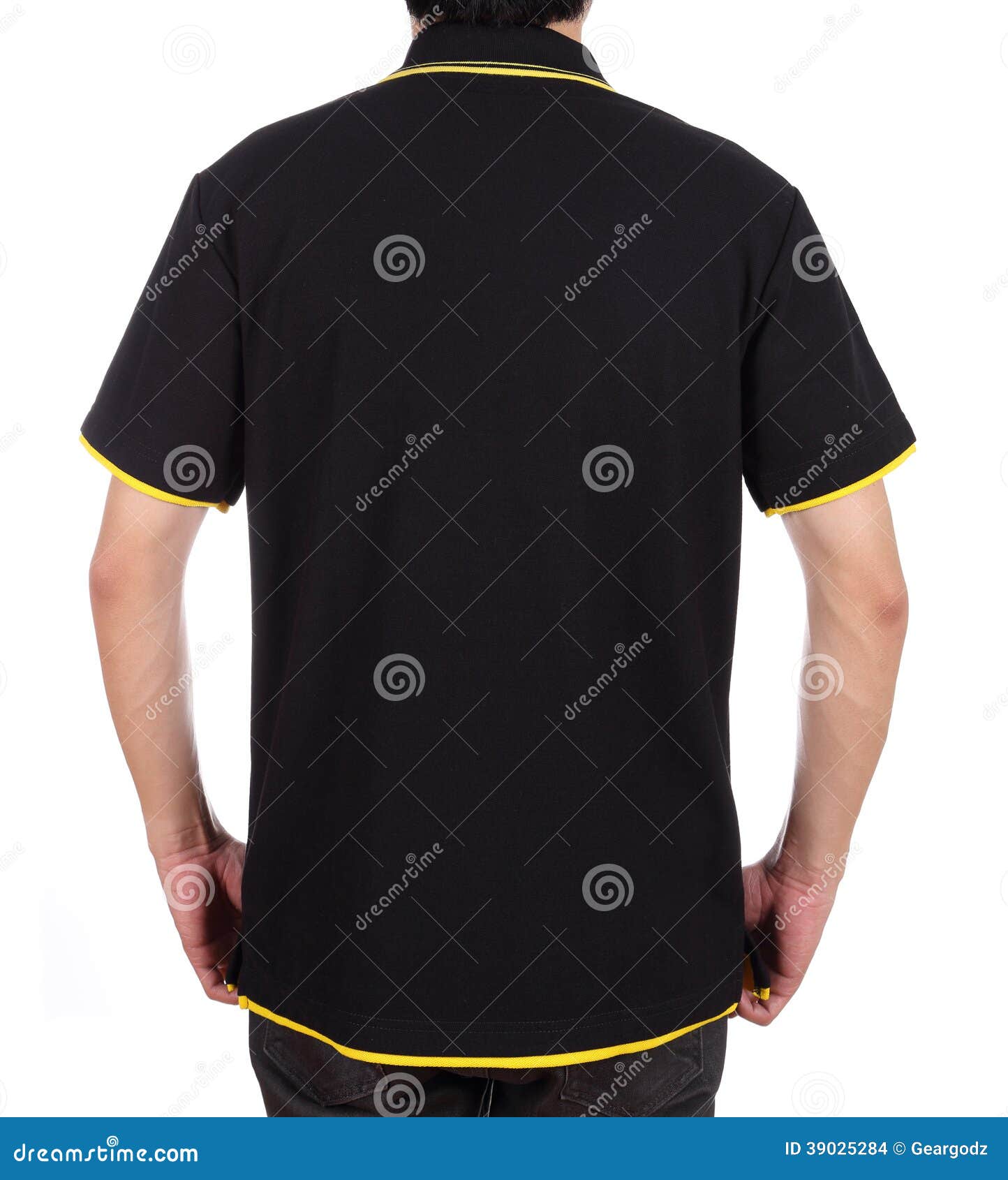 Download Blank Polo Shirt (back Side) On Man Stock Photo - Image ...