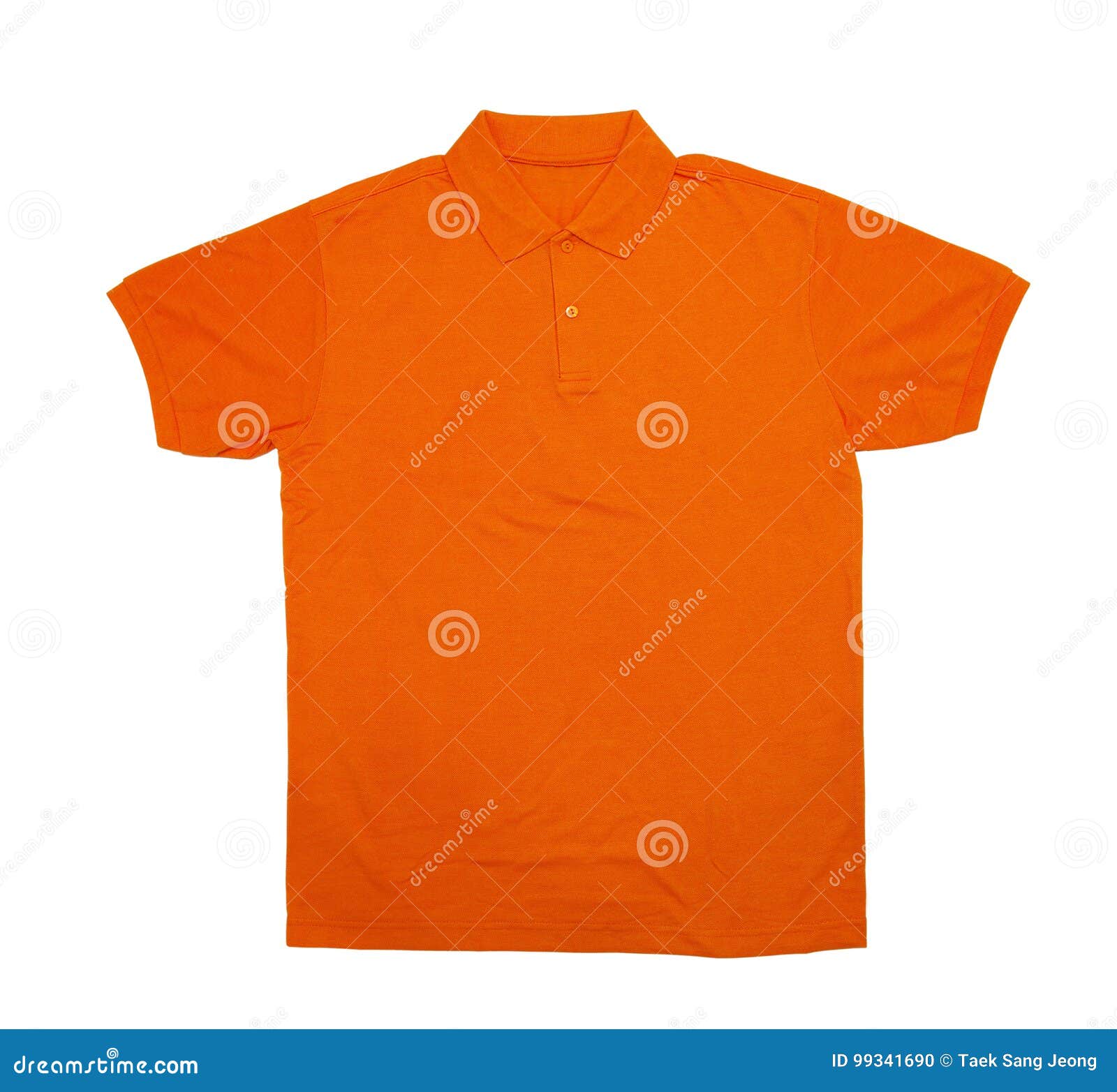 Blank Polo Shirt Color Orange Front View Stock Photo - Image of apparel ...