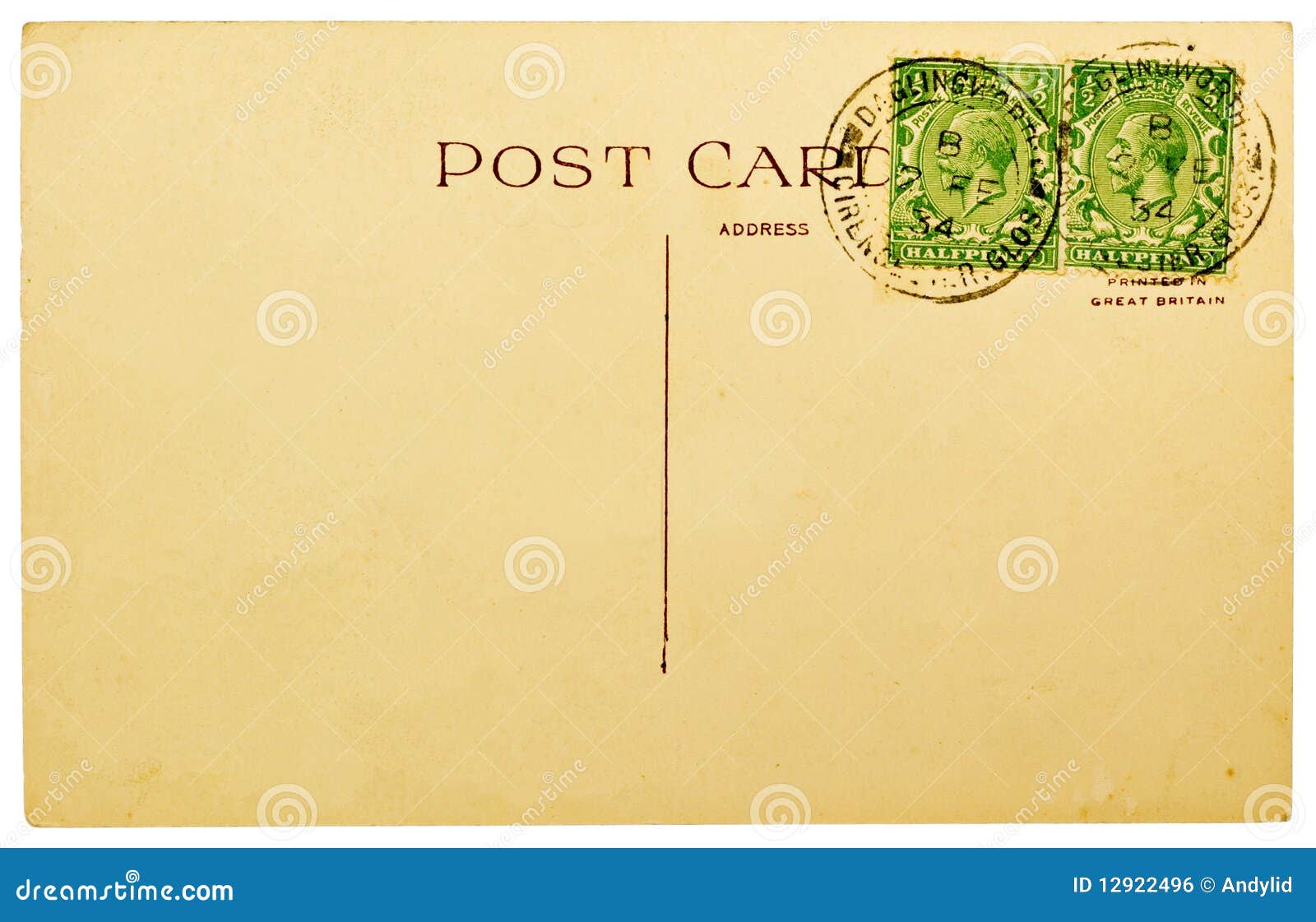 Back Of Vintage Blank Postcard Stock Photo, Picture and Royalty Free Image.  Image 49101670.