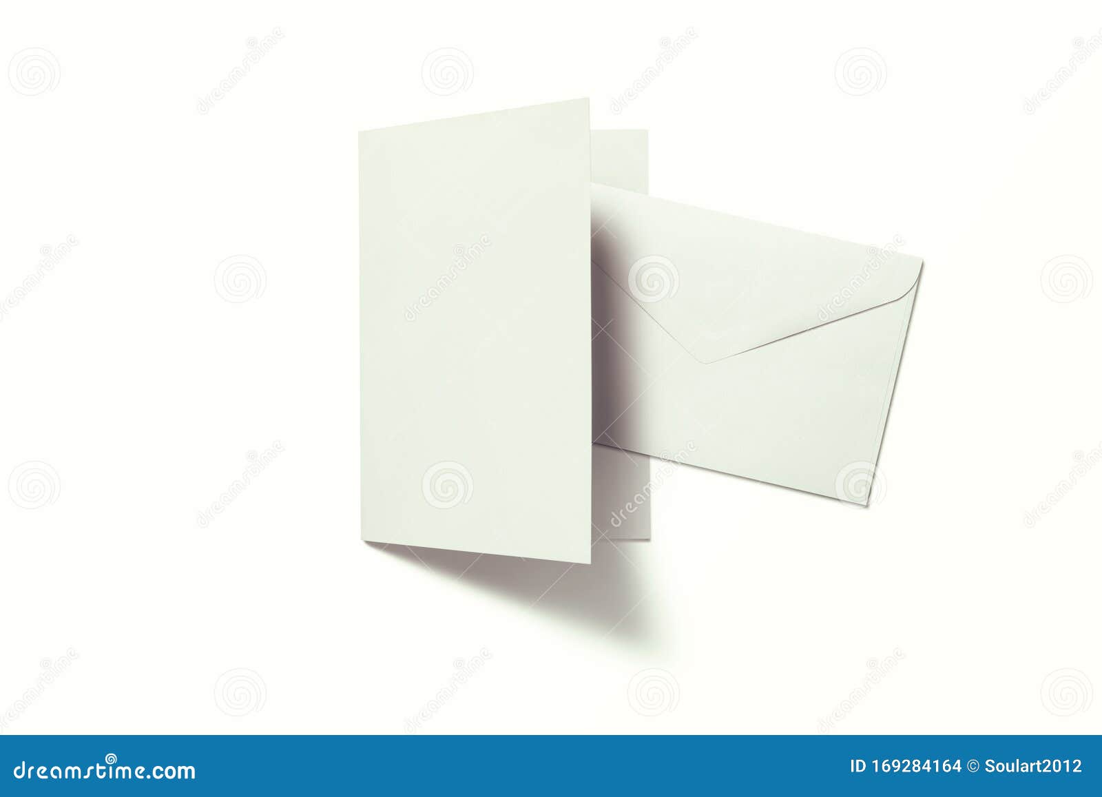 Blank Postcard and Envelope Isolated on White Stock Photo Image of