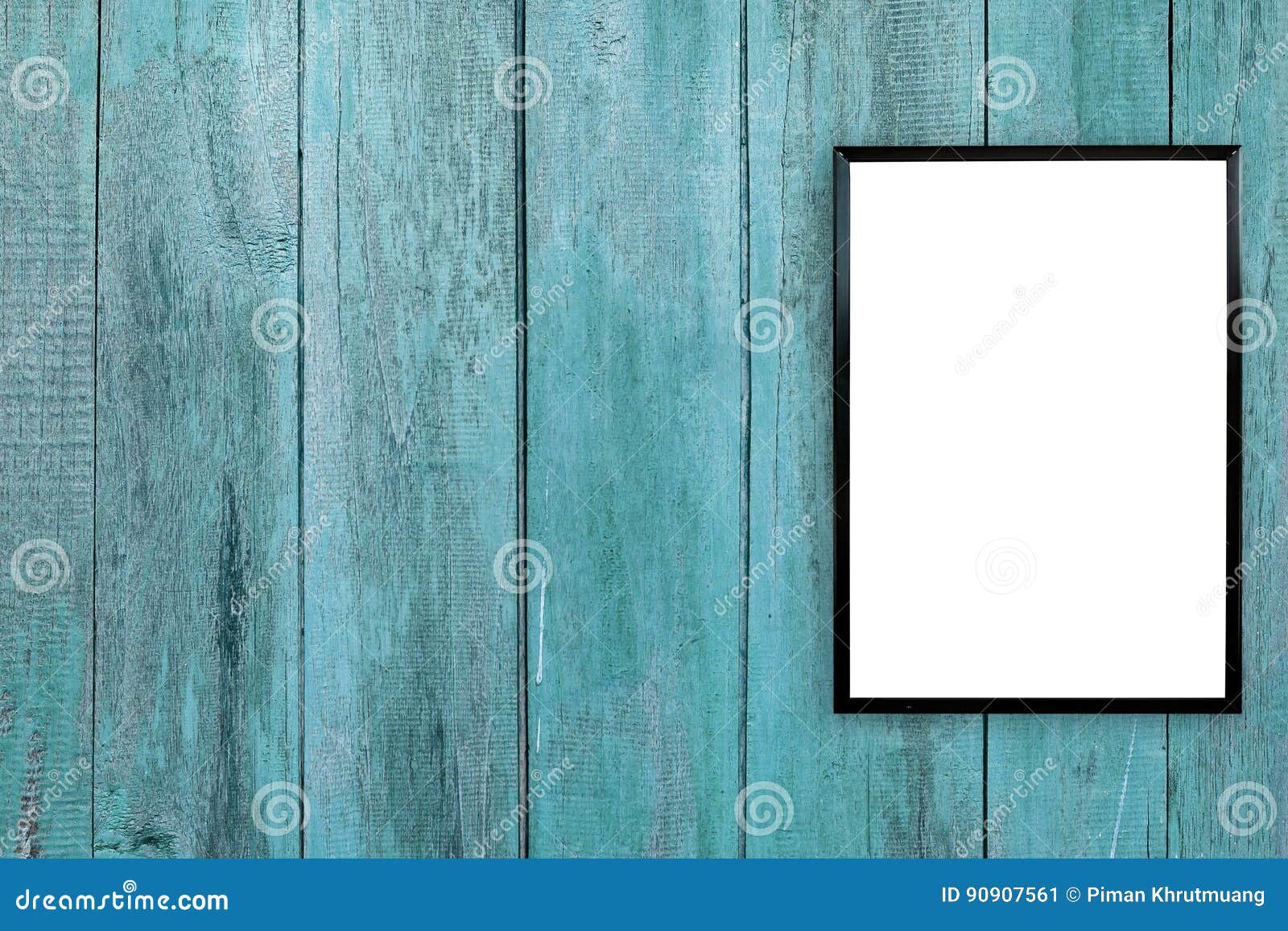 Blank Poster Photo Frame on Wood Wall Stock Image Image of abstract
