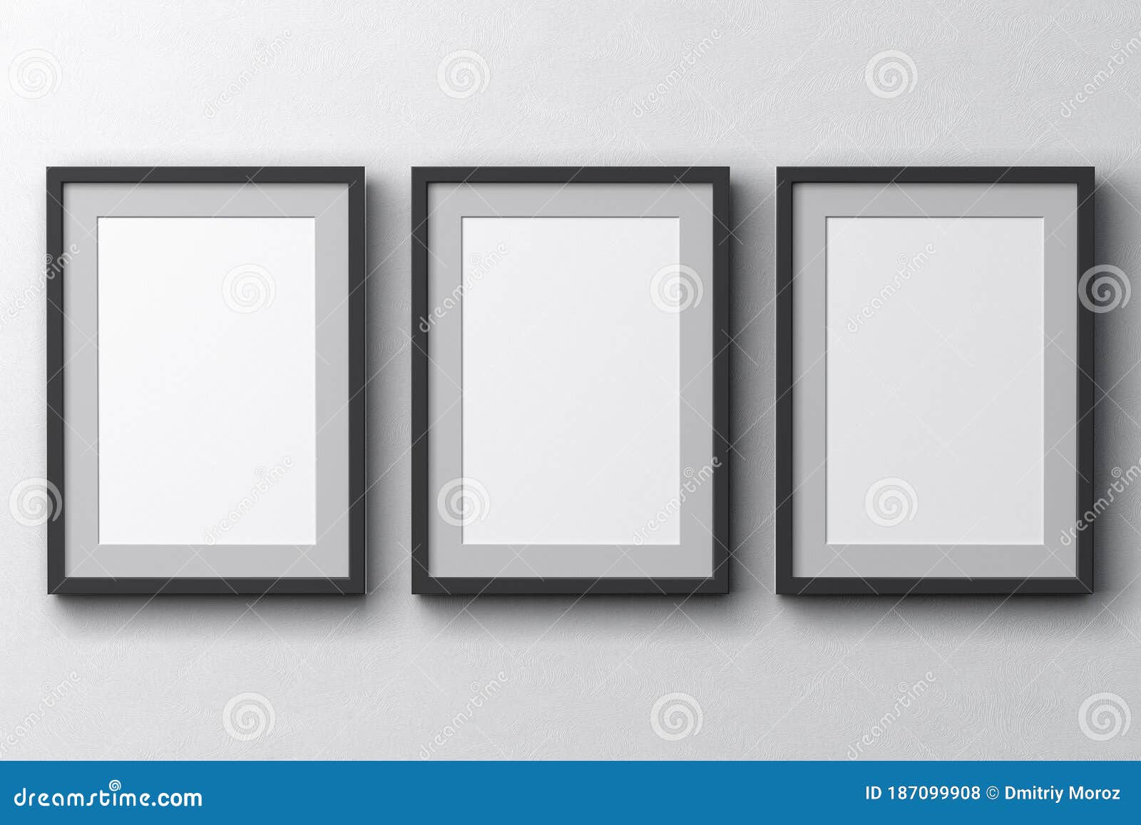 Blank posters on the wall stock illustration. Illustration of canvas
