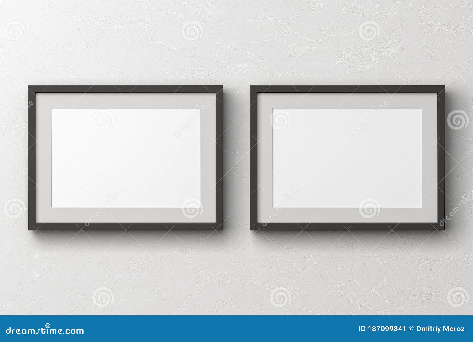 Blank posters on the wall stock illustration. Illustration of mockup