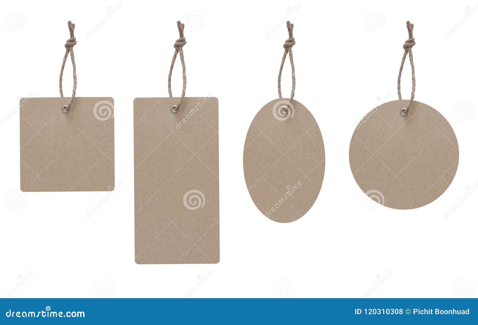 blank price tag made frome craft paper isolate on white with clipping path