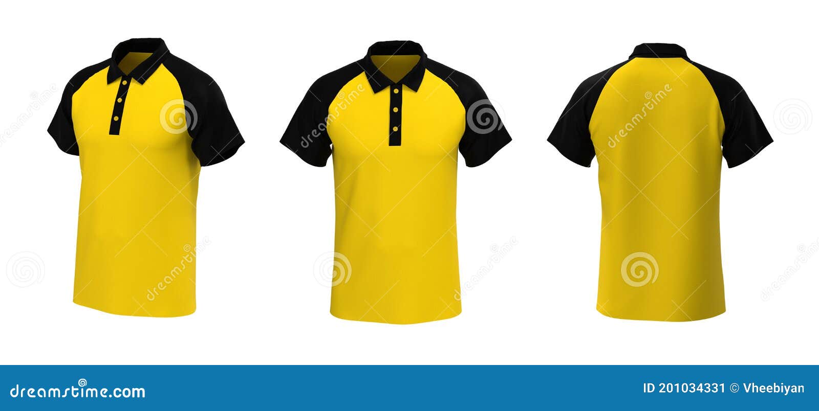 Blank Raglan Polo Shirt Mockup Stock Illustration - Illustration of ...