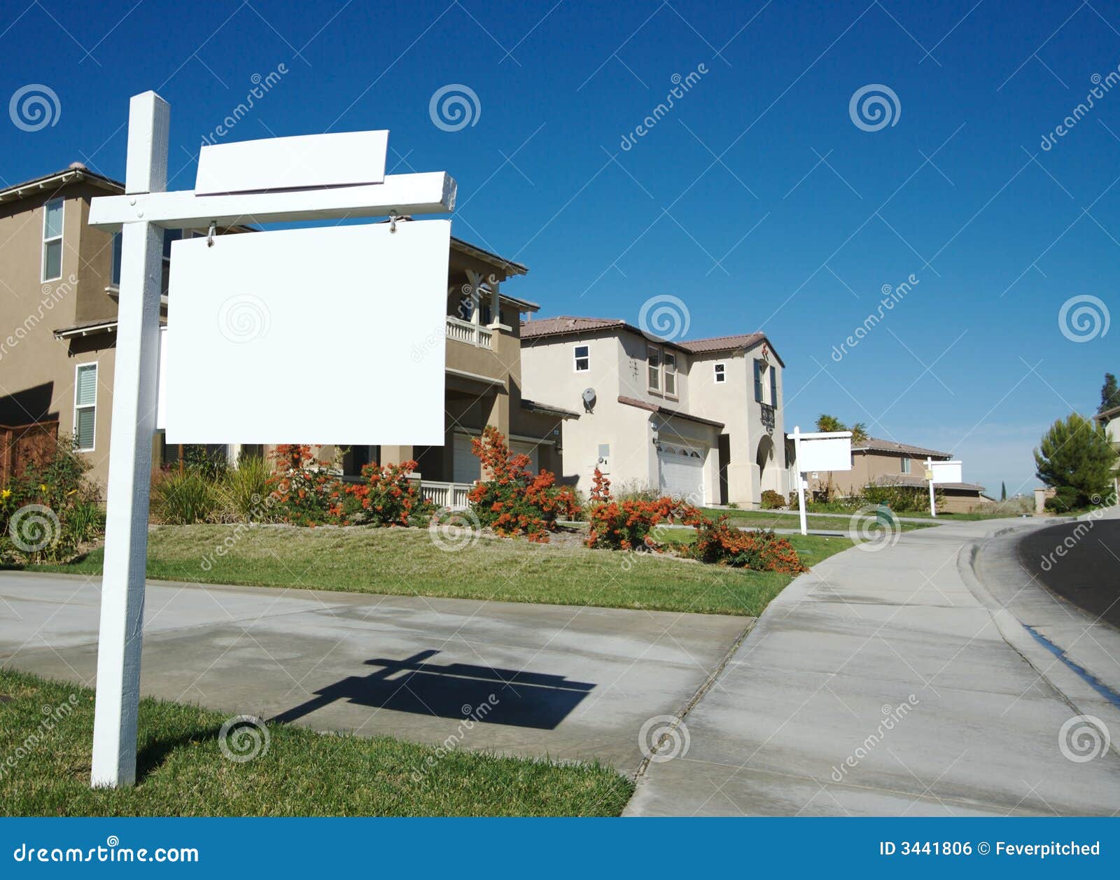 Blank Real Estate Signs stock photo. Image of property - 3441806