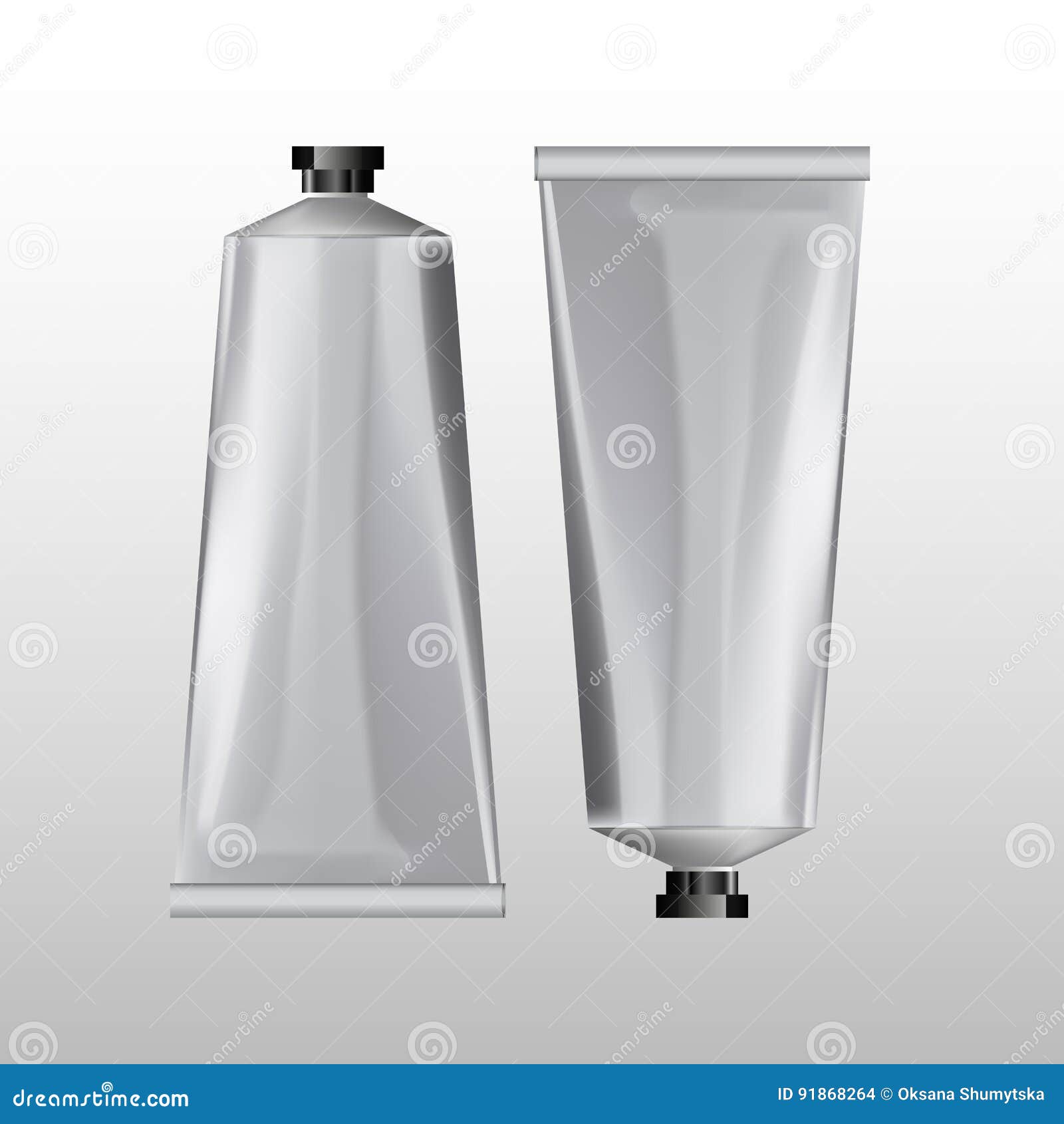 Download Blank Realistic Silver Tube For Cosmetics Cream Stock Vector Illustration Of Mockup Cream 91868264