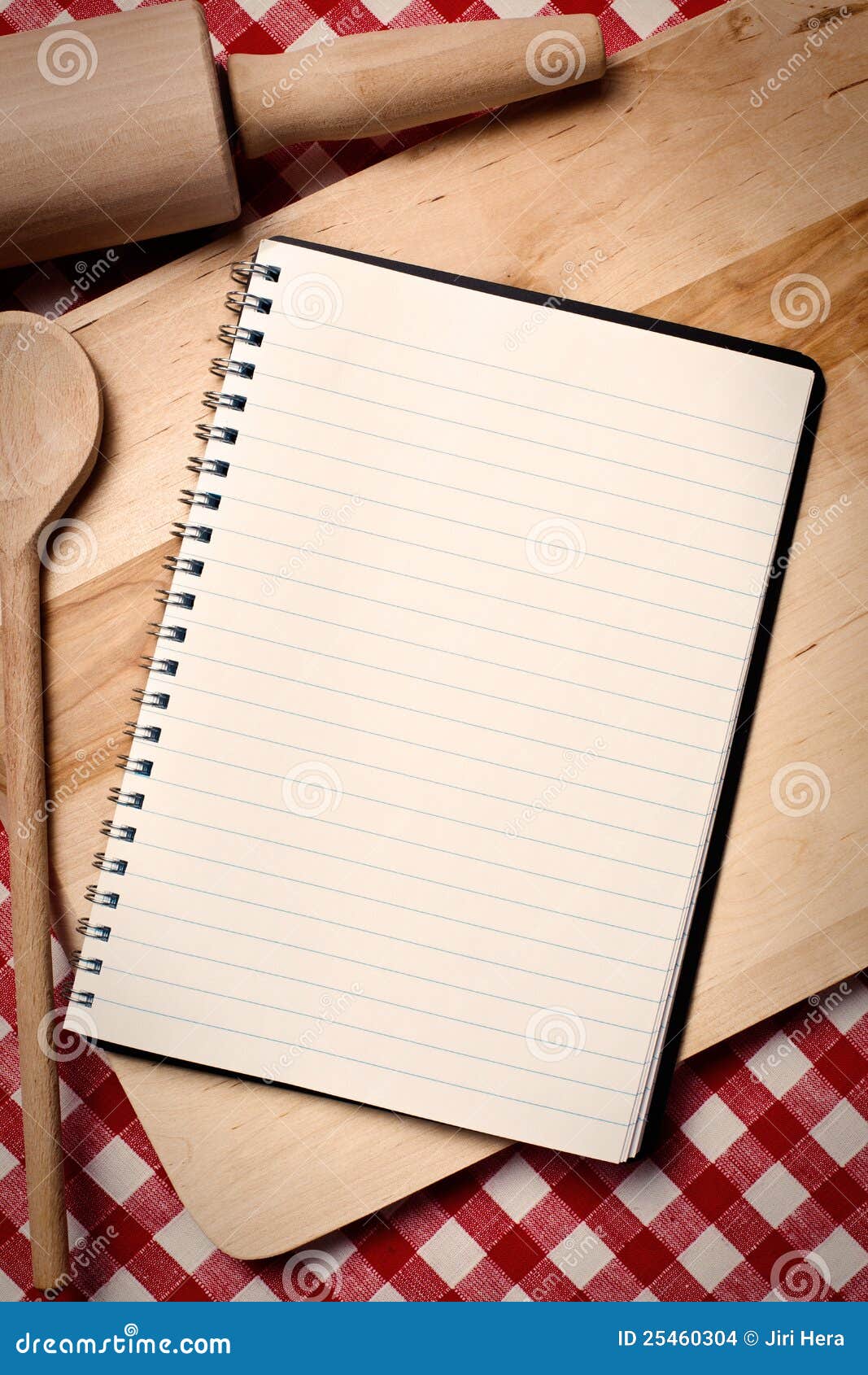 Blank Recipe Book On Wooden Table Stock Photo - Download Image Now