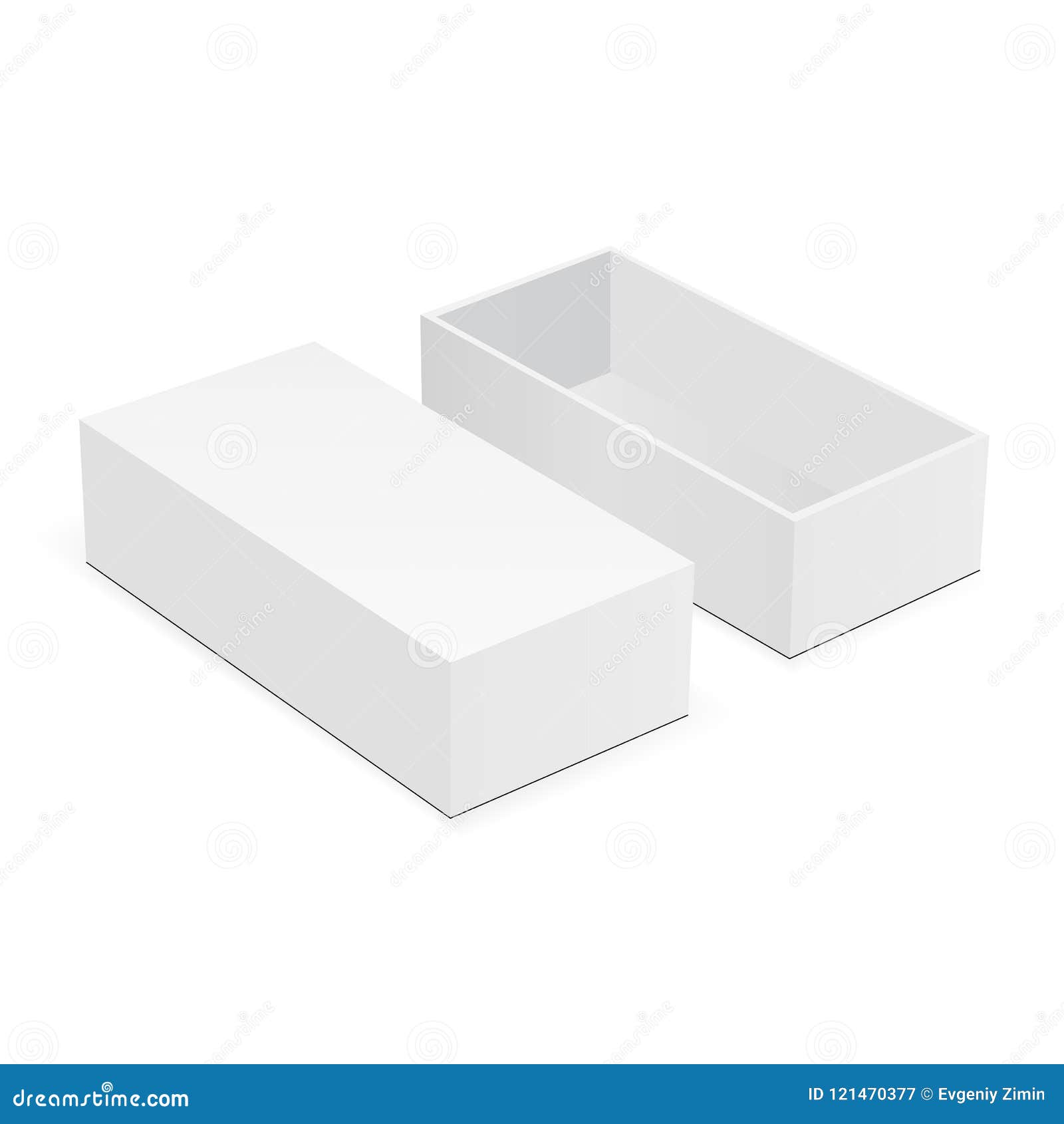 Download Blank Rectangular Box Mock Up With Lid Stock Vector ...