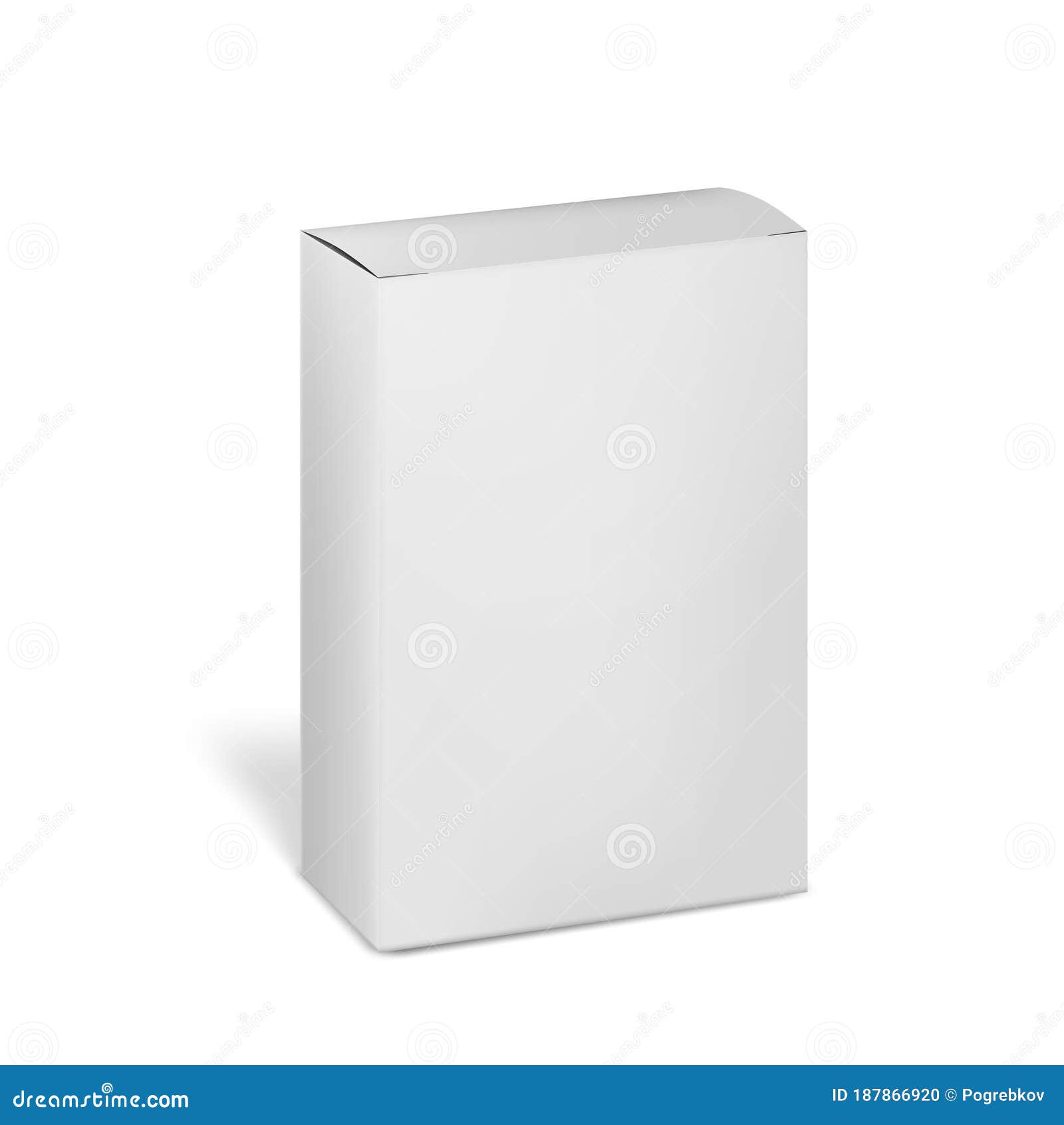 Download Blank Rectangular Paper Box Isolated On White Background, Vector Mockup. Cardboard Packaging ...