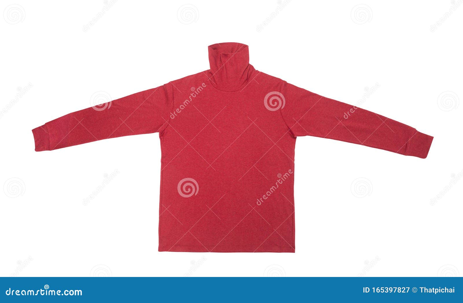 Download Blank Red Long Sleeve T Shirt Turtle Neck Mock Up Template ...