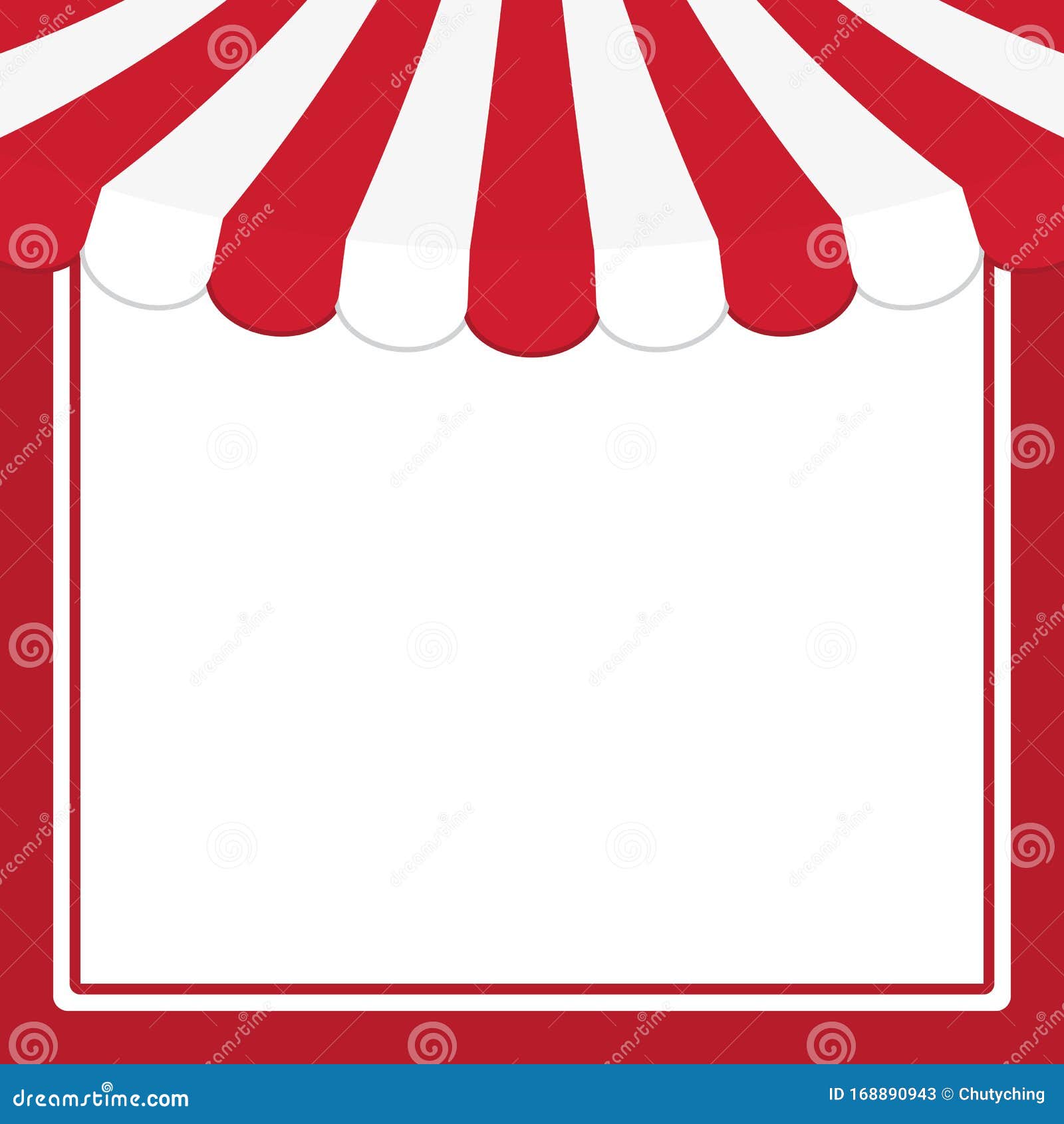 Blank Red Square Frame with Red and White Striped Circus Tent Top. Stock  Vector - Illustration of frame, marquee: 168890943