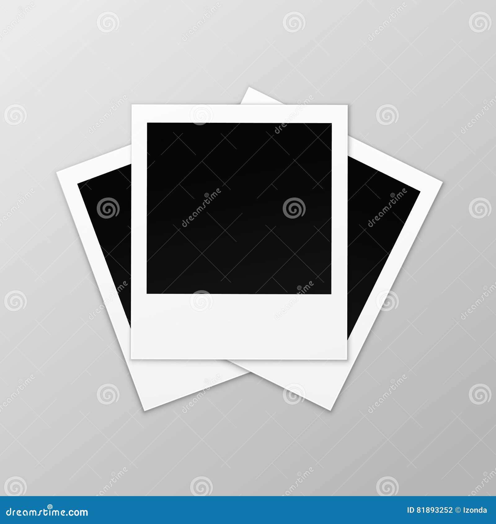 Blank Retro Photo Frames Close Up On Background Stock Vector