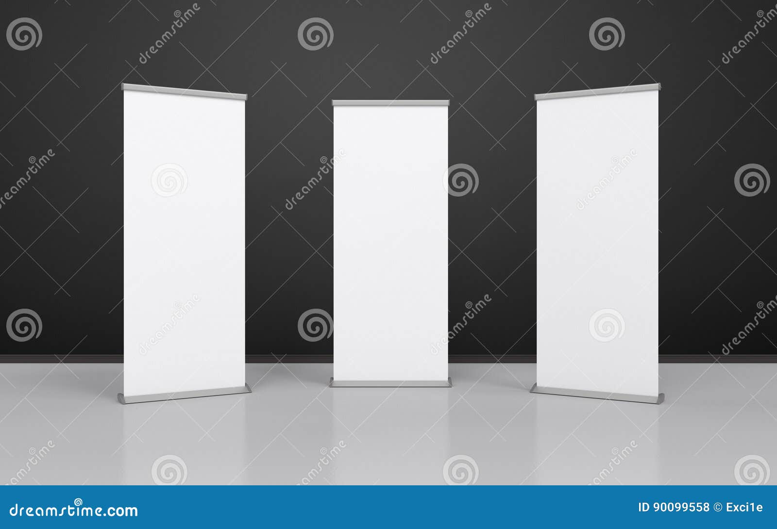 Blank roller banner set stock illustration. Illustration of panel 90099558