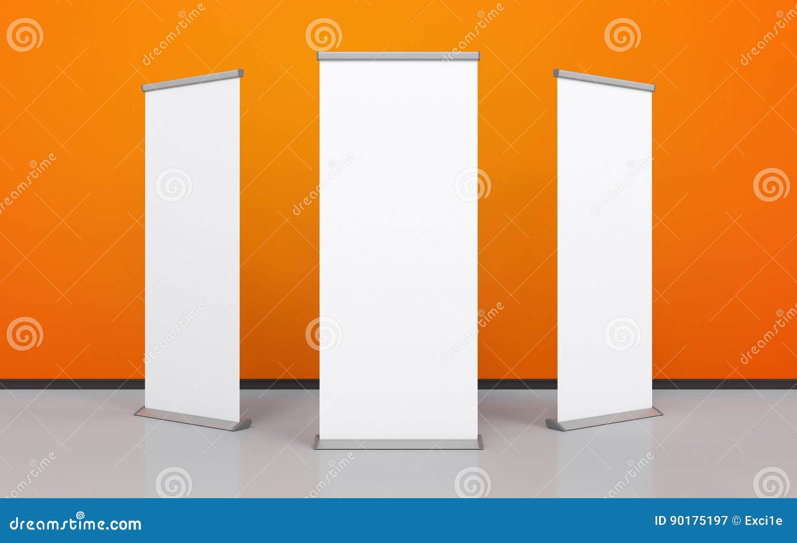 Blank roller banner set stock illustration. Illustration of banner 90175197