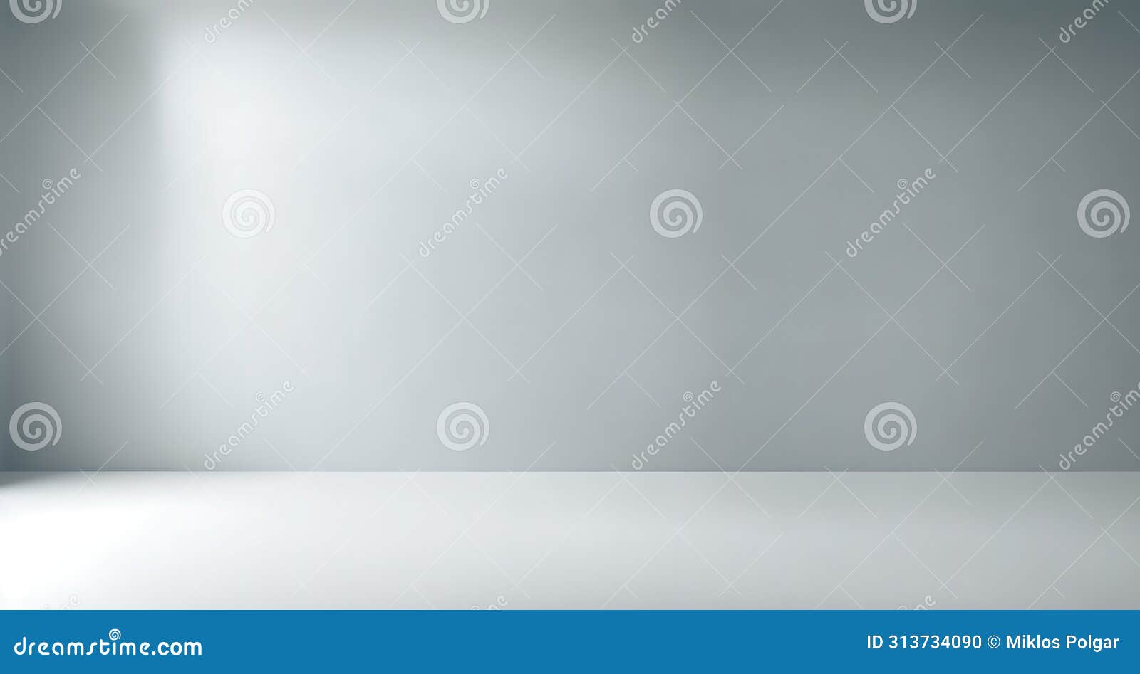 A Blank Room with a White Wall and a Gray Floor. Stock Photo Image of