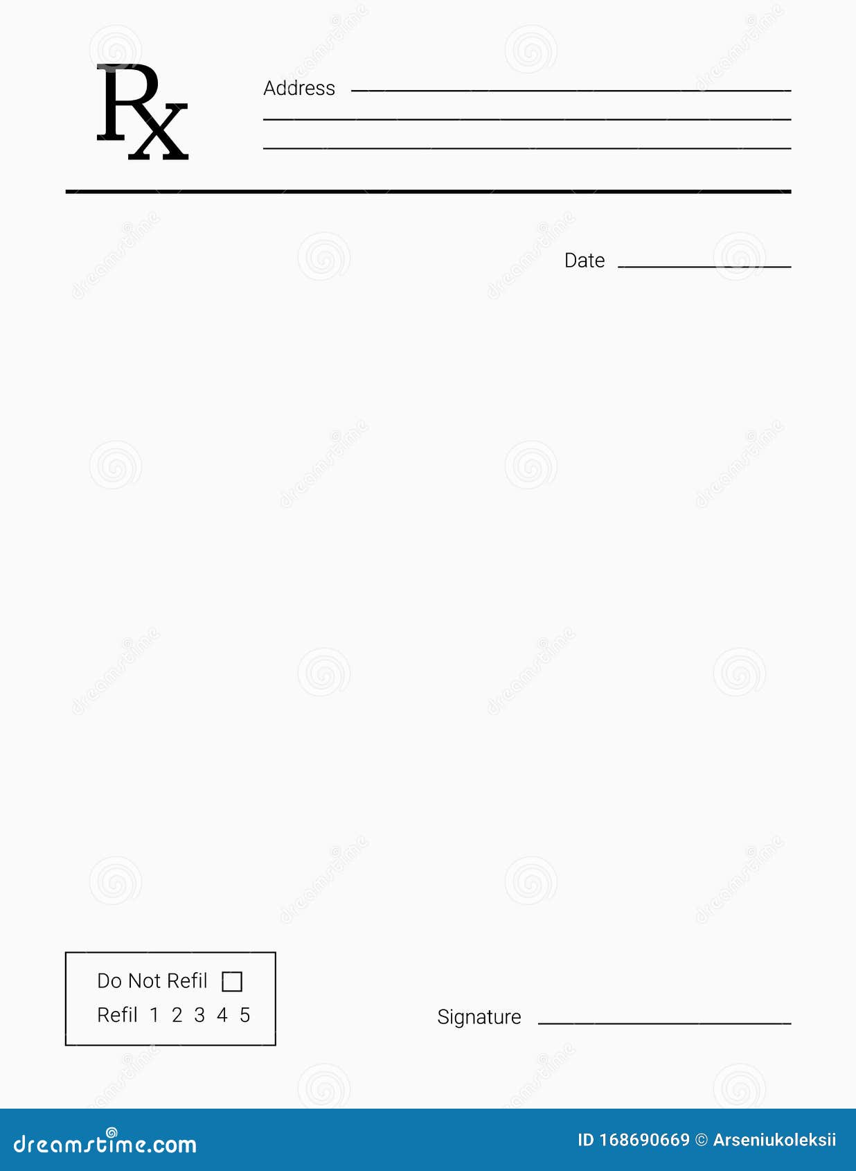 Blank Rx Prescription Form. Stock Vector - Illustration of paper For Blank Prescription Form Template