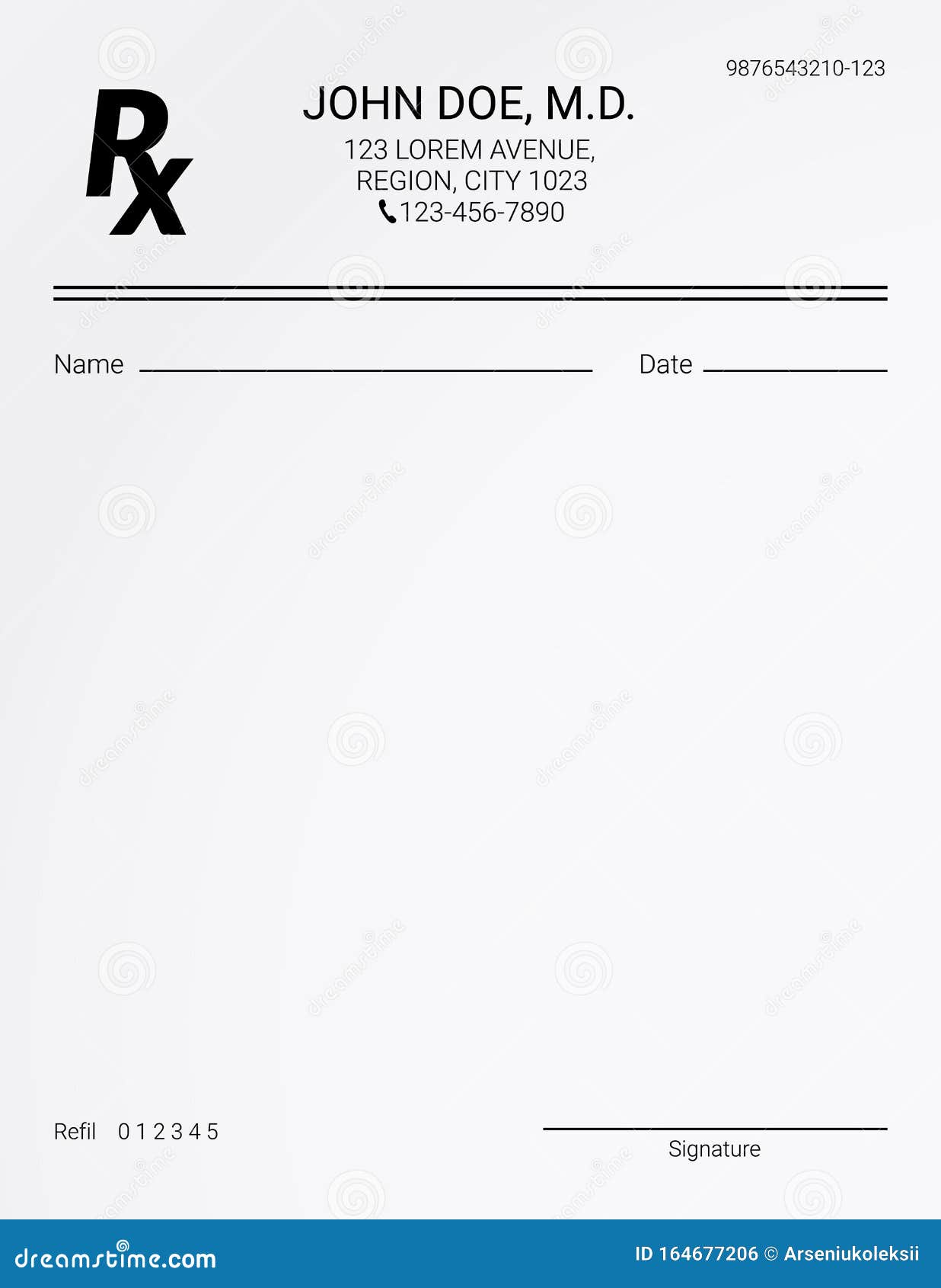 Blank Rx Prescription Form. Stock Vector - Illustration of medical Regarding Blank Prescription Form Template