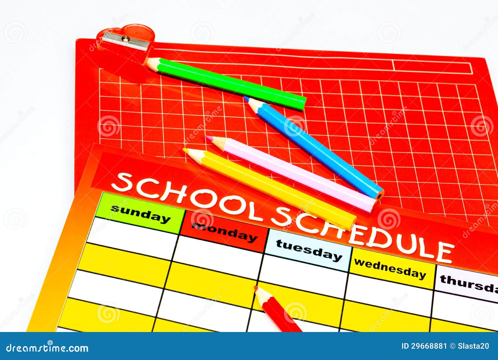 blank school schedule. back to school