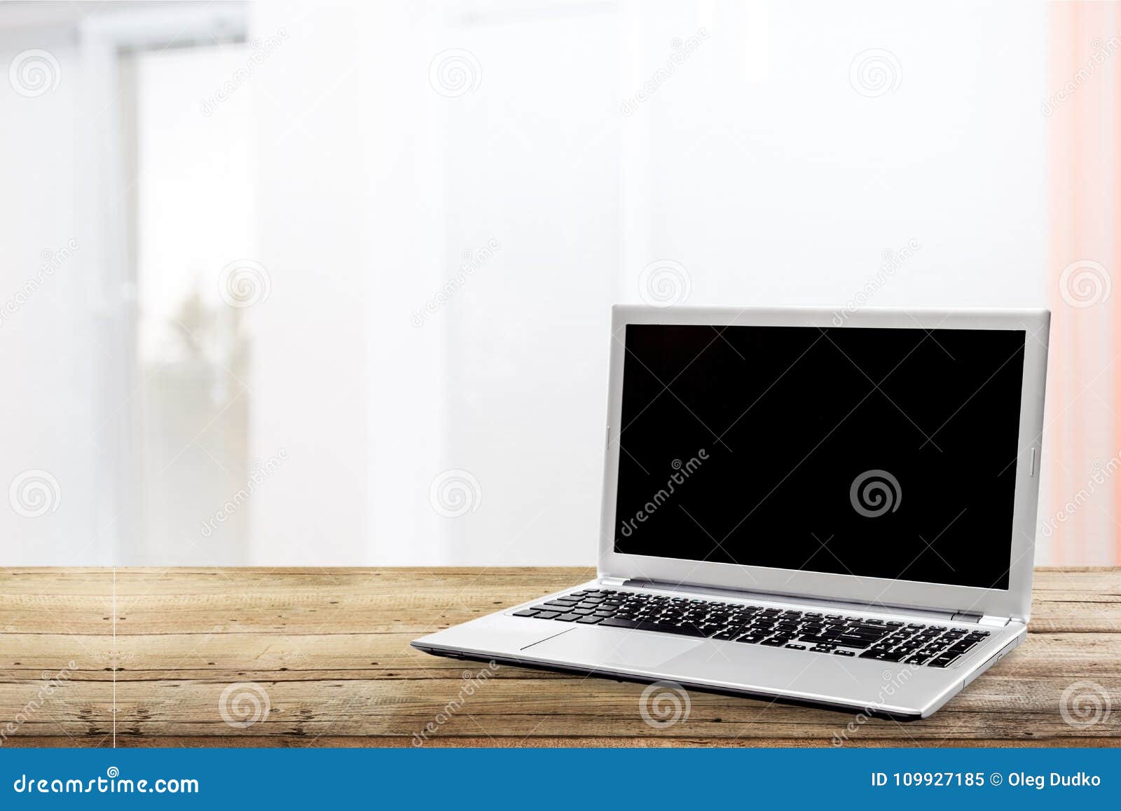 Laptop with Blank Screen on Background Stock Image Image of blank