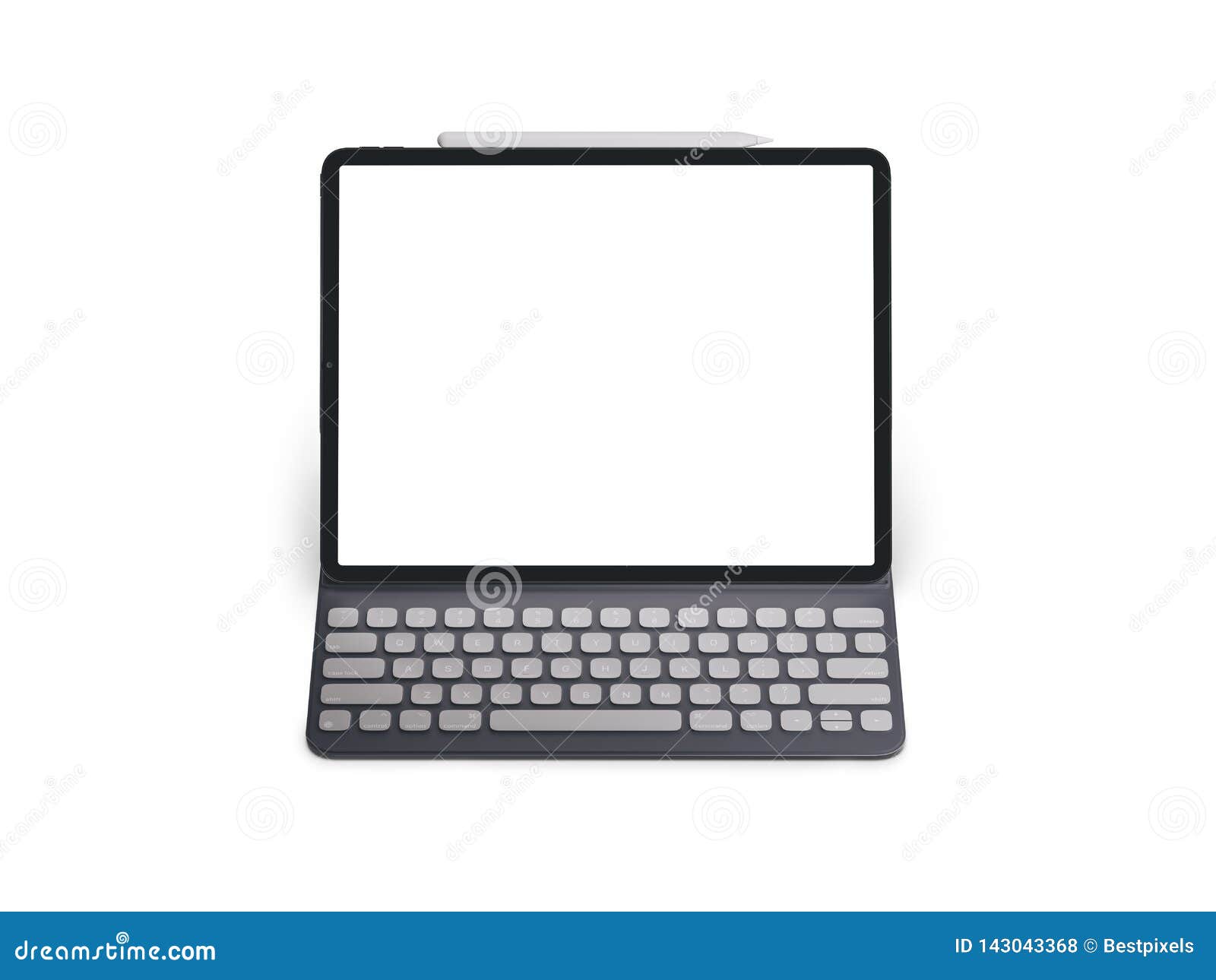 blank screen tablet on white background.  ipad.