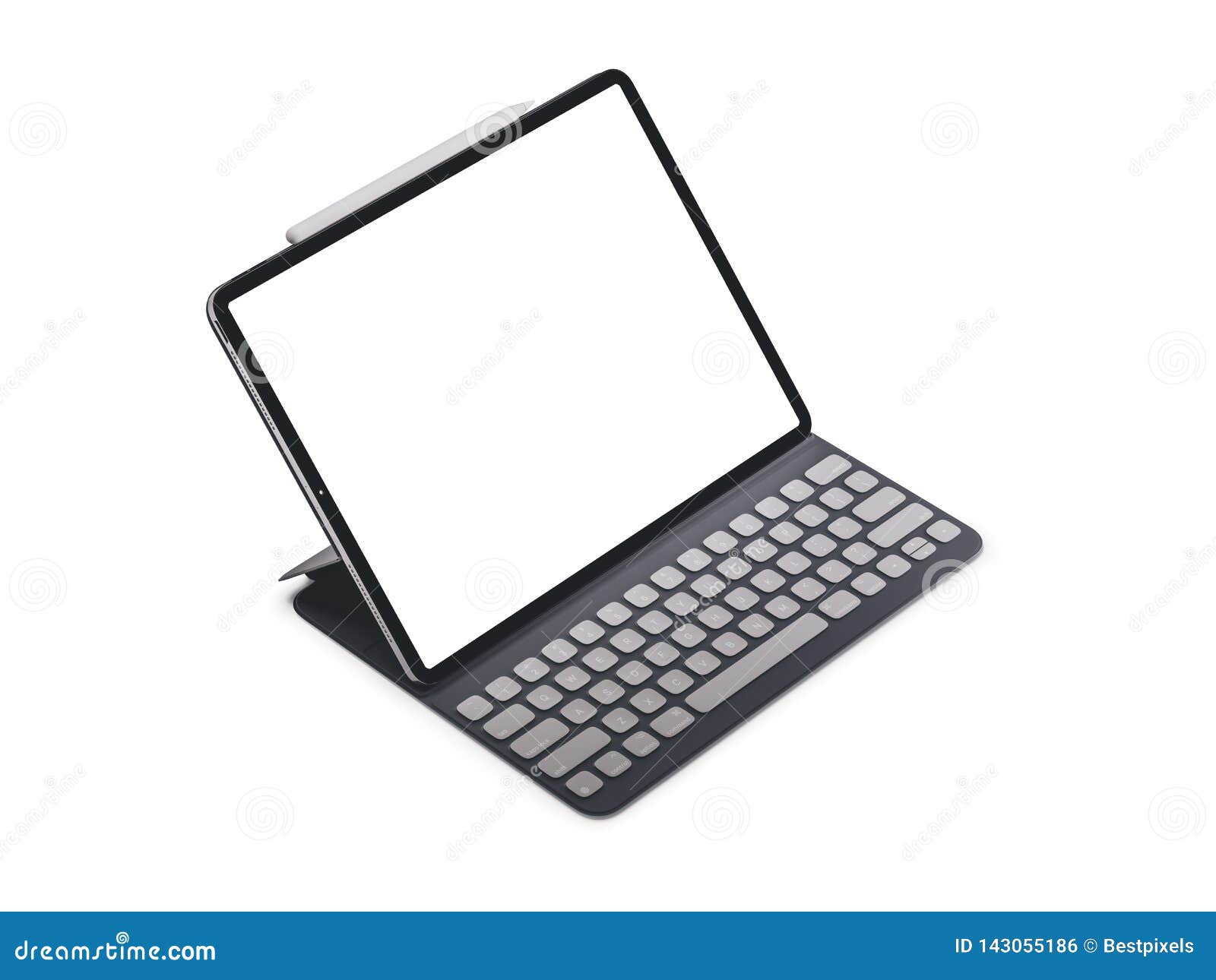 blank screen tablet on white background.  ipad.