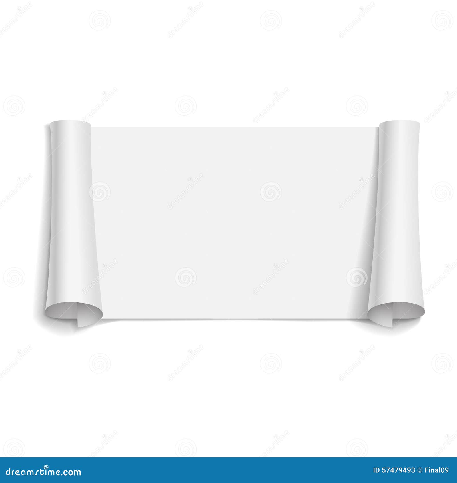 Blank Scrolls Of White Paper Stickers Stock Vector Illustration of